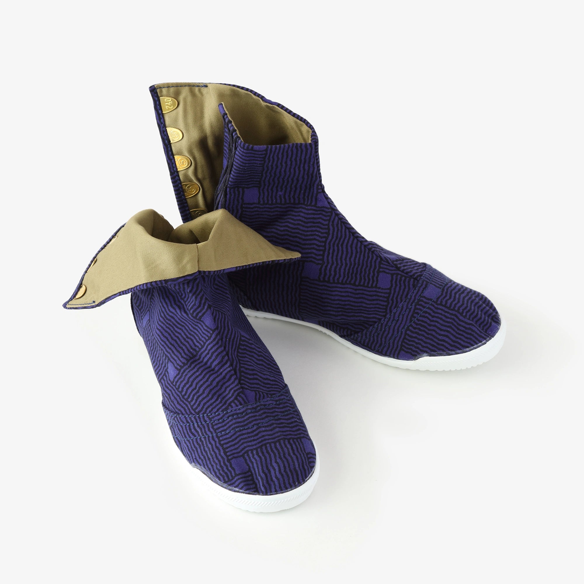 [Nur online] 5 Tabi-Socken mit runder Spitze/Kagome-Strickung, Marineblau