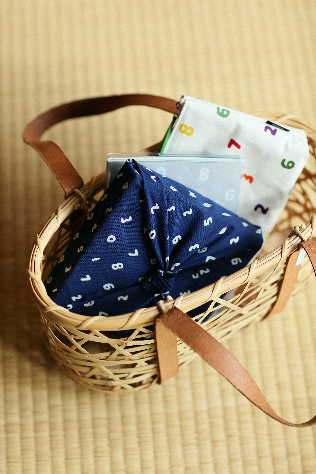 Tenguigui textile en coton Ise (longueur hime)/mame SO-SU-U bleu foncé (nokon)