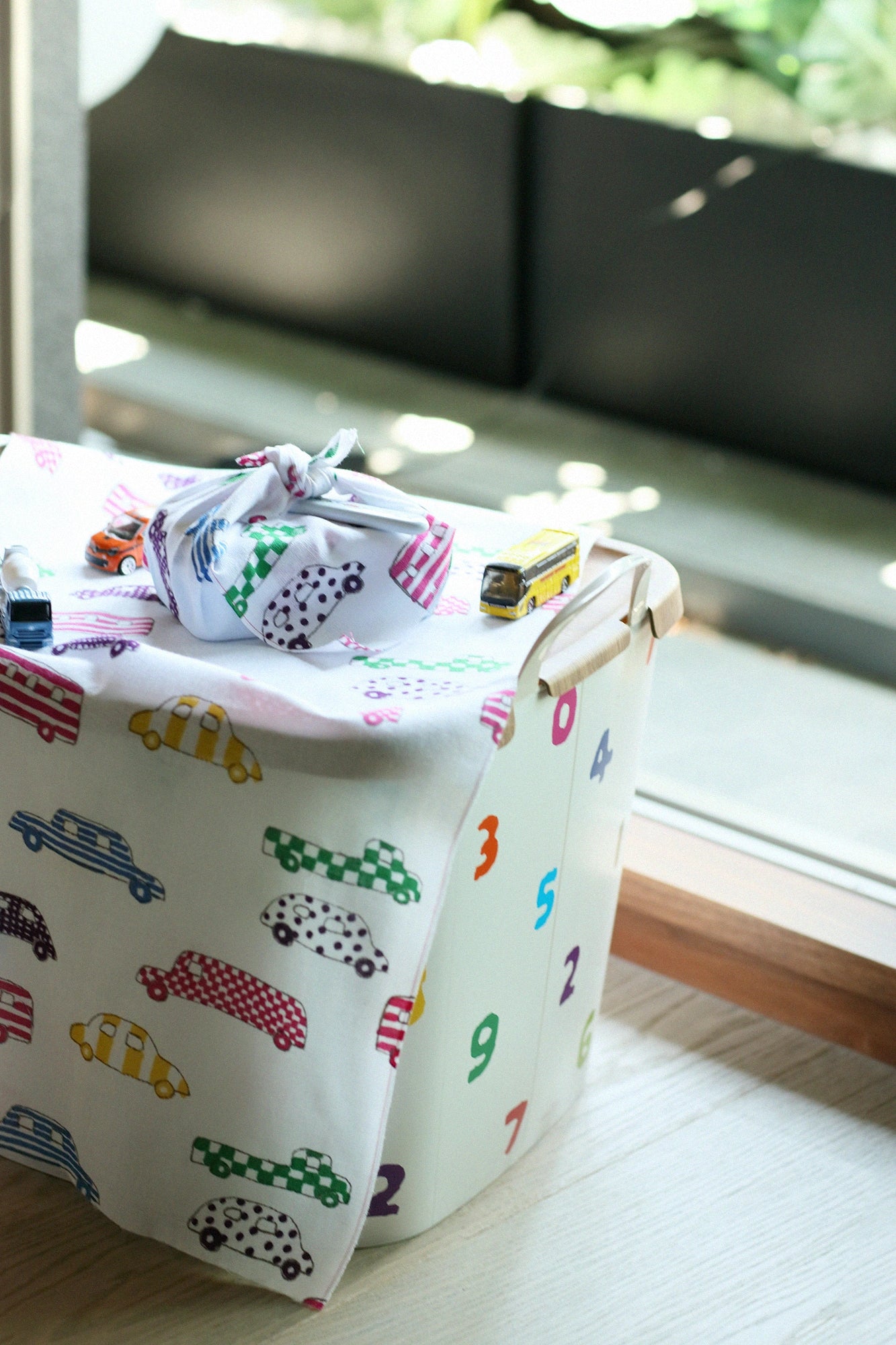 伊勢木綿 textile手ぬぐい（ひめ丈）／じどうしゃ