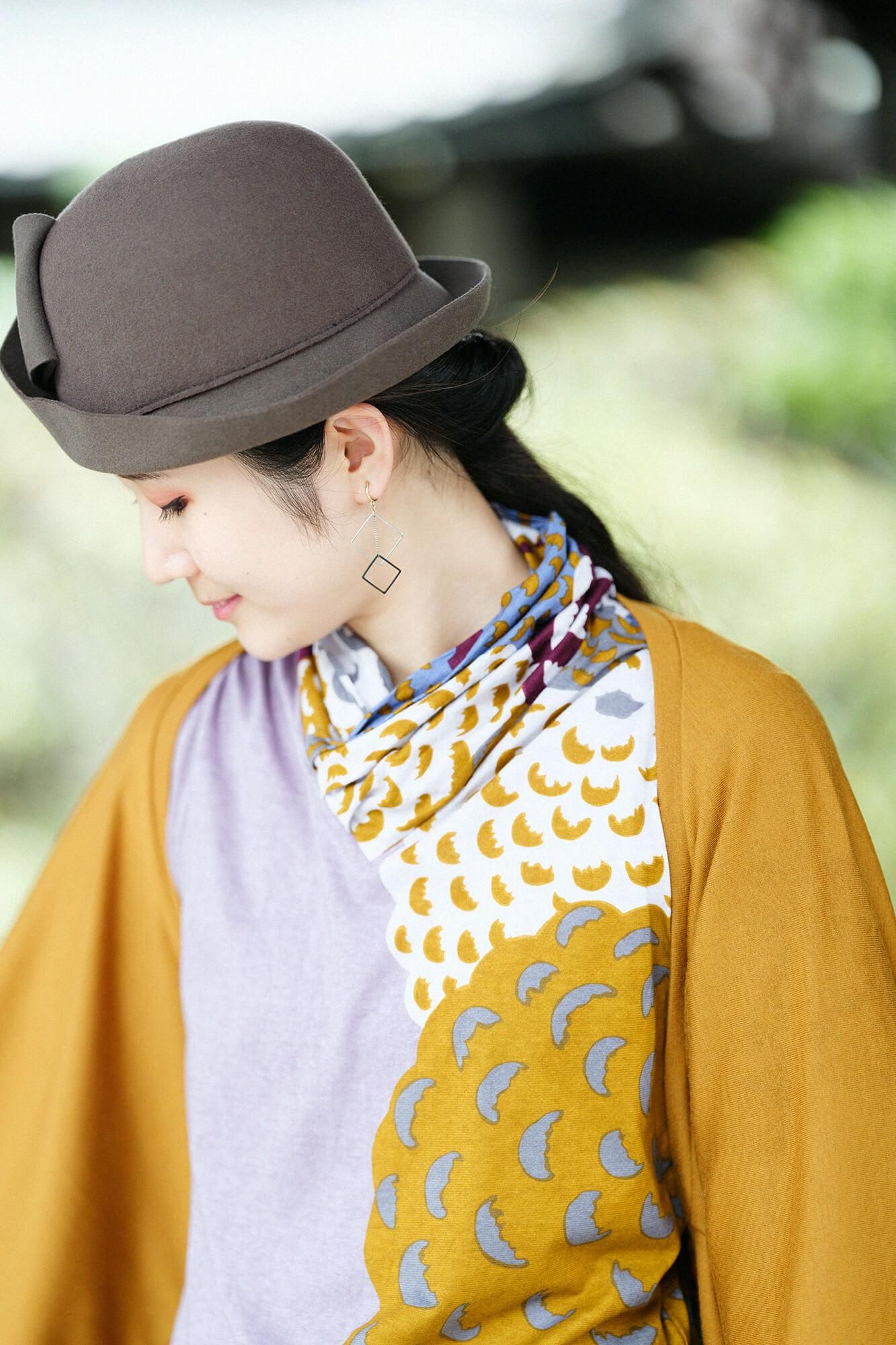 Waschbarer Wolljersey Musasabi/Yamabukicha