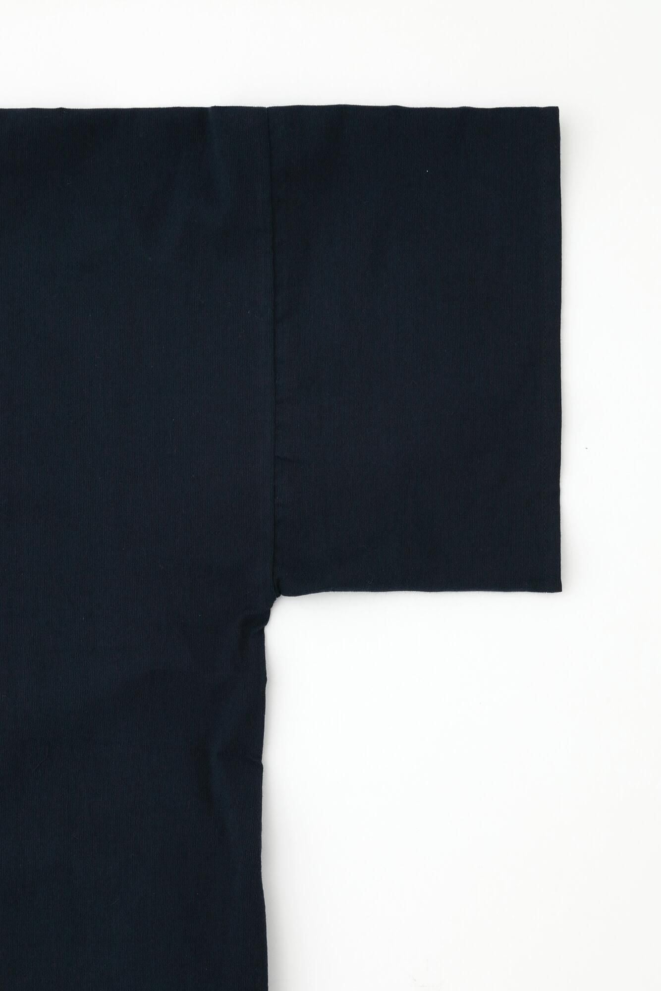 Chizimi Cotton 40/40 Wide Sleeve Boat Neck One-piece Dress ／ Dark Blue