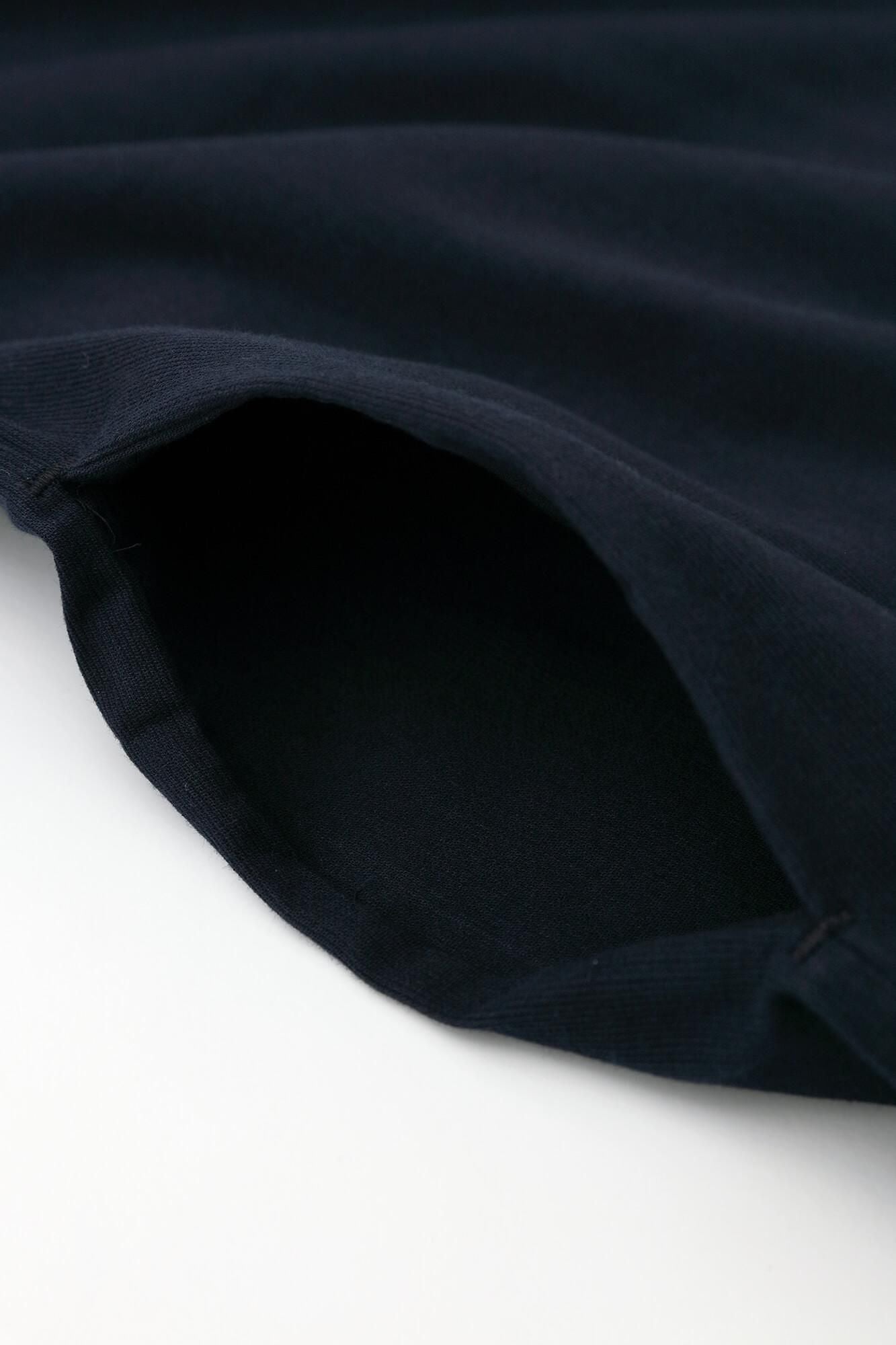 Chizimi Cotton 40/40 Wide Sleeve Boat Neck One-piece Dress ／ Dark Blue