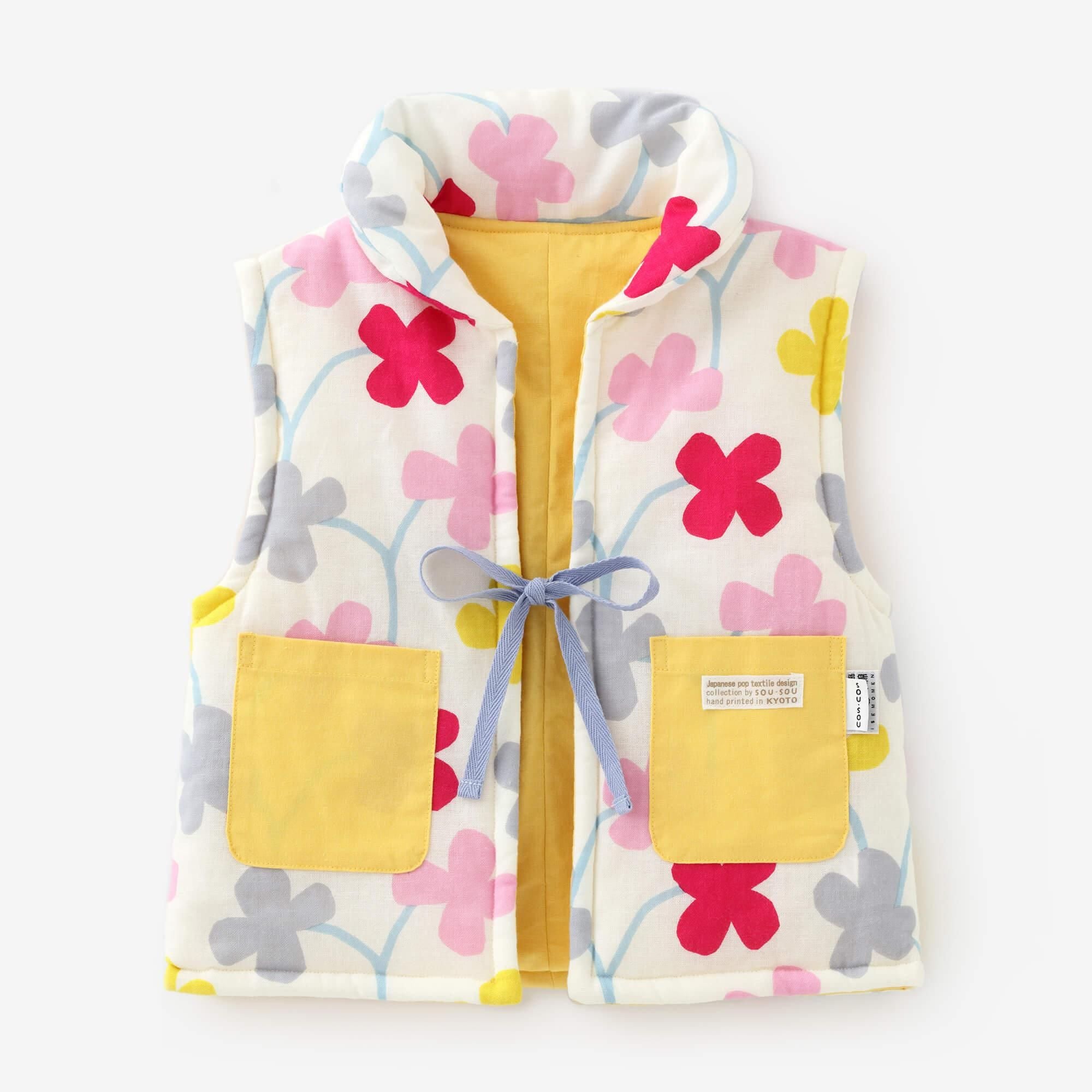 ●Isemomen Cotton Padded Sleeveless Kimono Jacket／Flower Play Budding Season