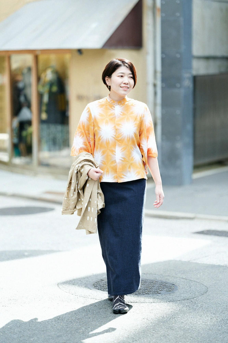 たばた絞り 知多木綿 文 草衣 上