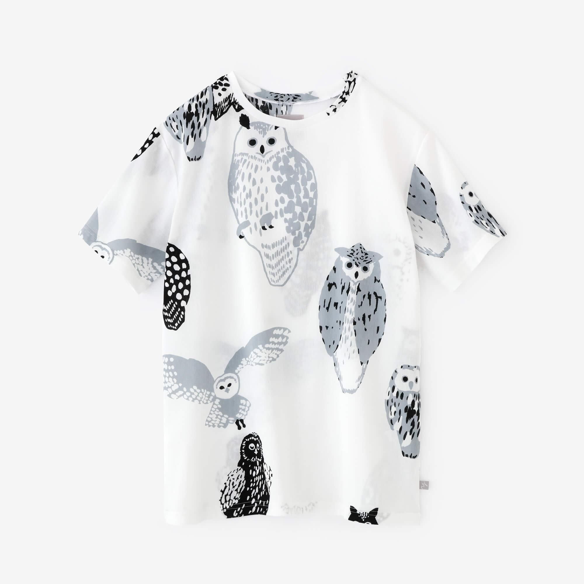 高島縮 40/40 半袖Tシャツ／ふくろう