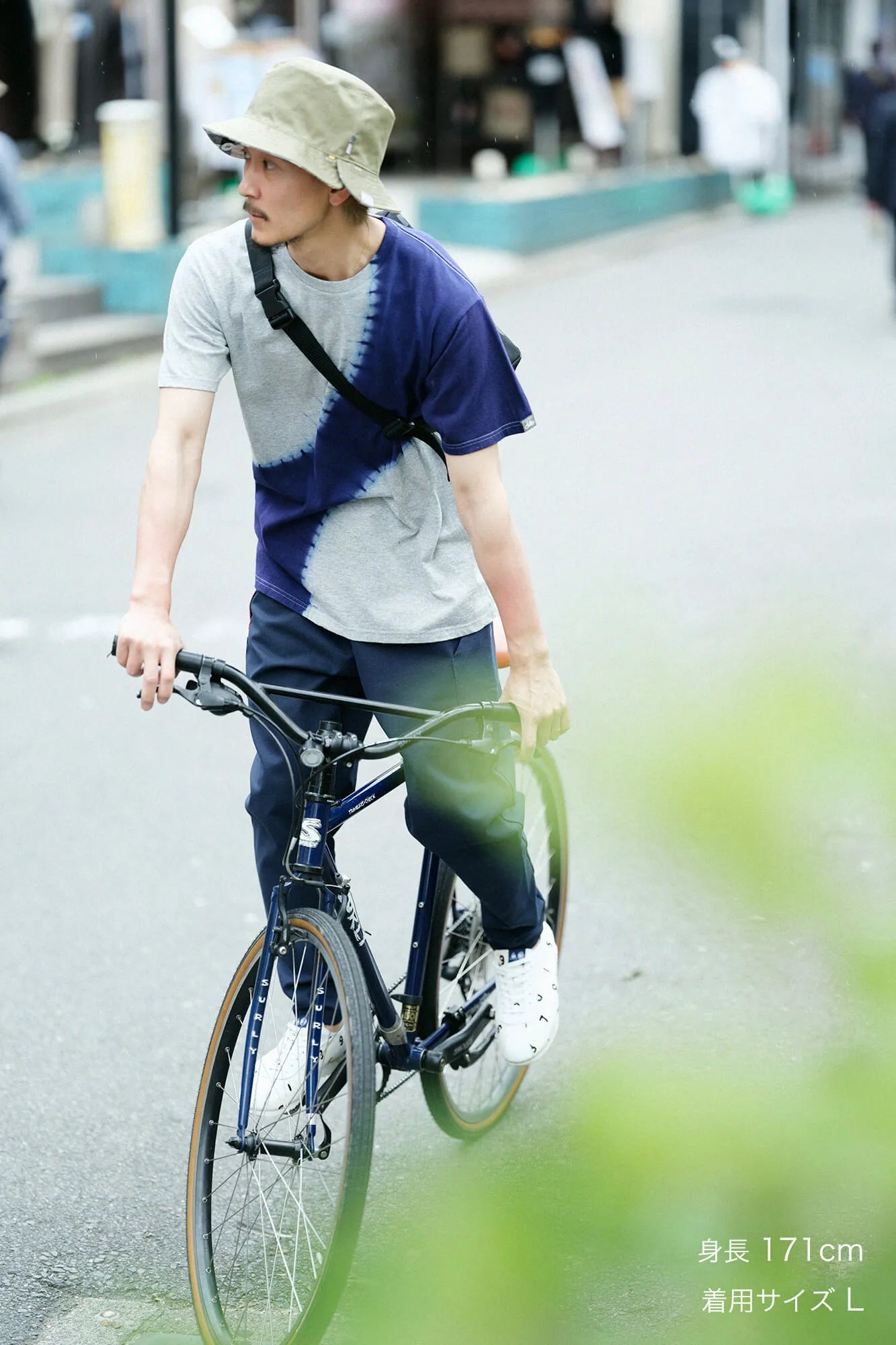 Konsei Tie-Dye Bi-color Short Sleeve T-shirt[5.0]／Planet Heather Grey×Navy2