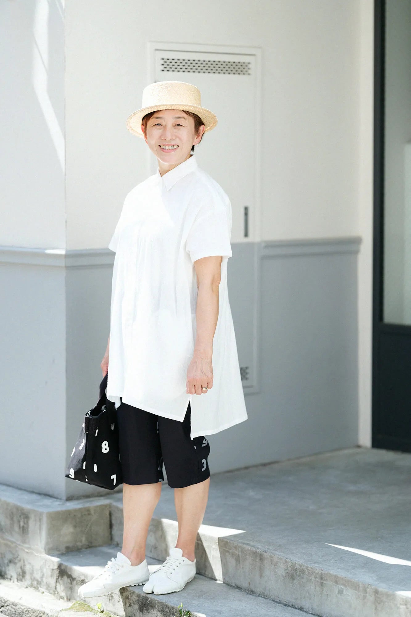 高島縮 20/20 グランチュニック半袖シャツ／つくも