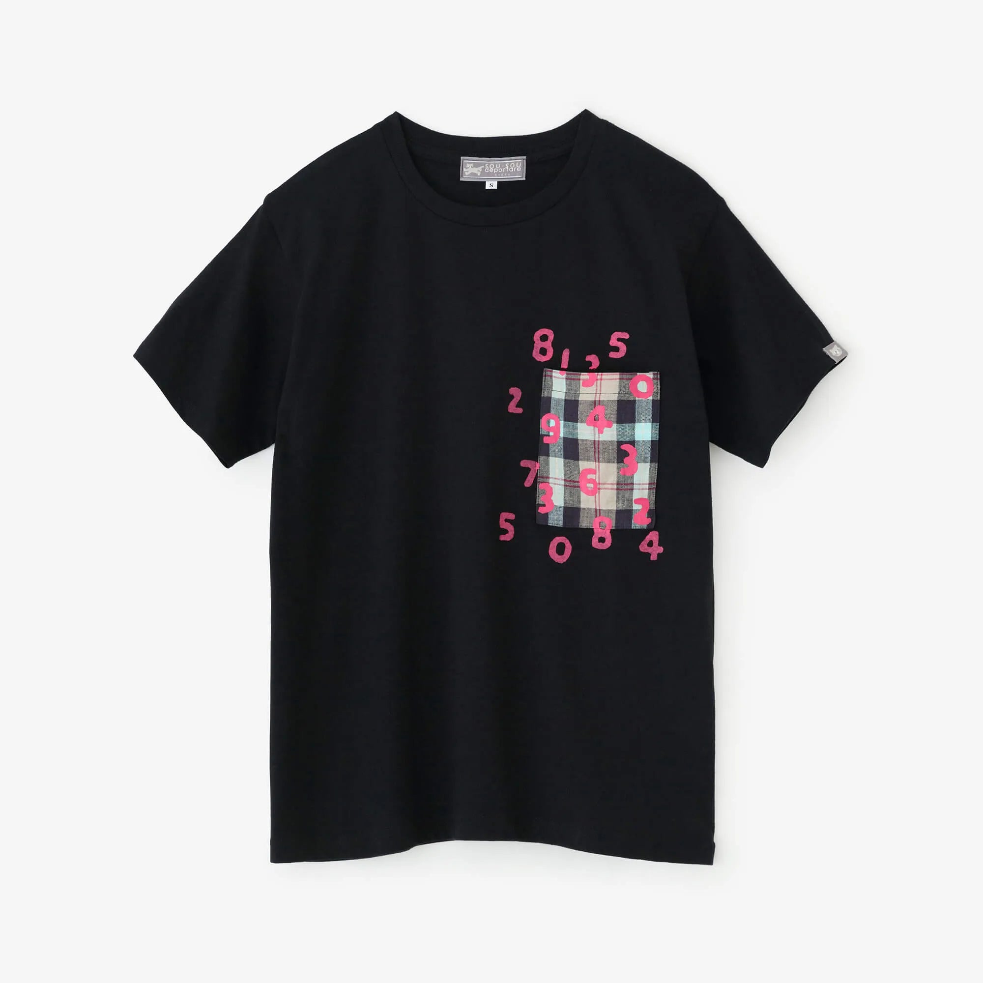 Kurzarm-T-Shirt mit Taschen [5.0]/Navy×SO-SU-UKon