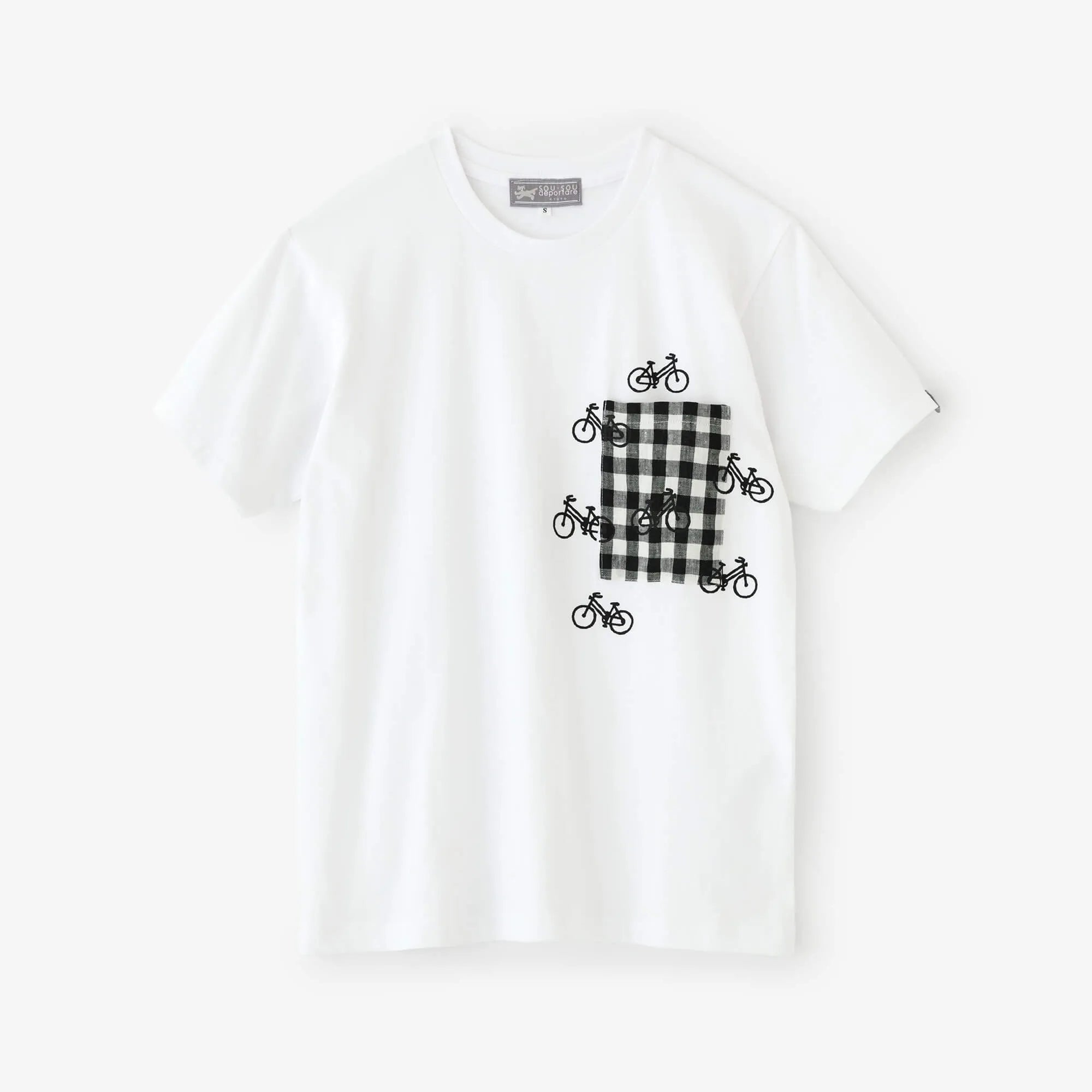 Kurzarm-T-Shirt mit Tasche [5.0]/Weiß x Charin Charin