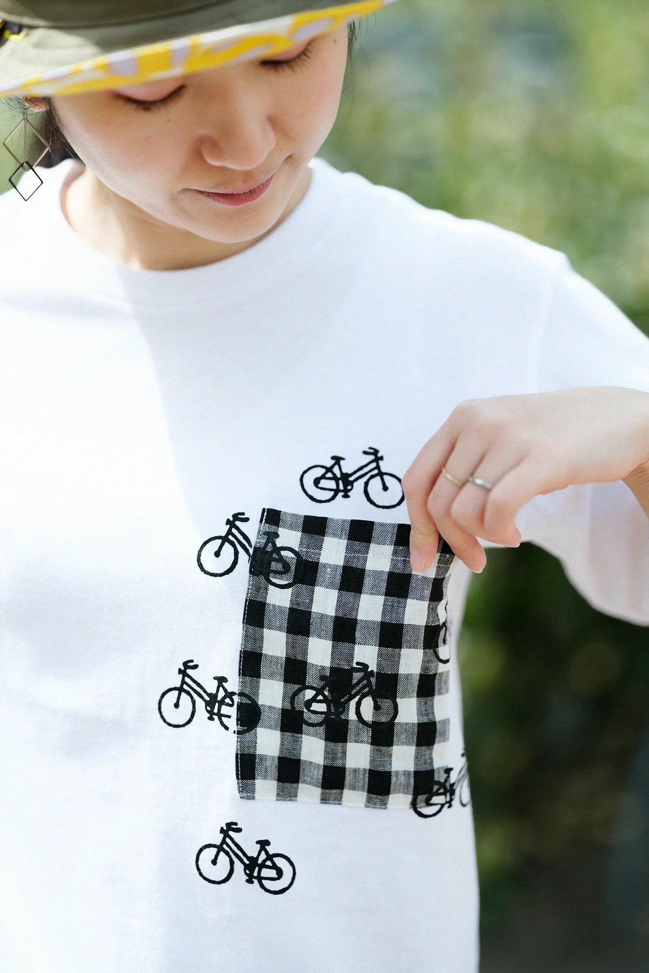 Short Sleeve Pocket T-shirt [5.0] / White×Bicycle Craze