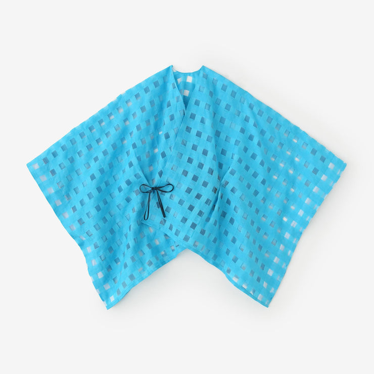 麻 透かし格子織（こうしおり） きさらぎ 短丈（みじかたけ）／新橋色（しんばしいろ）