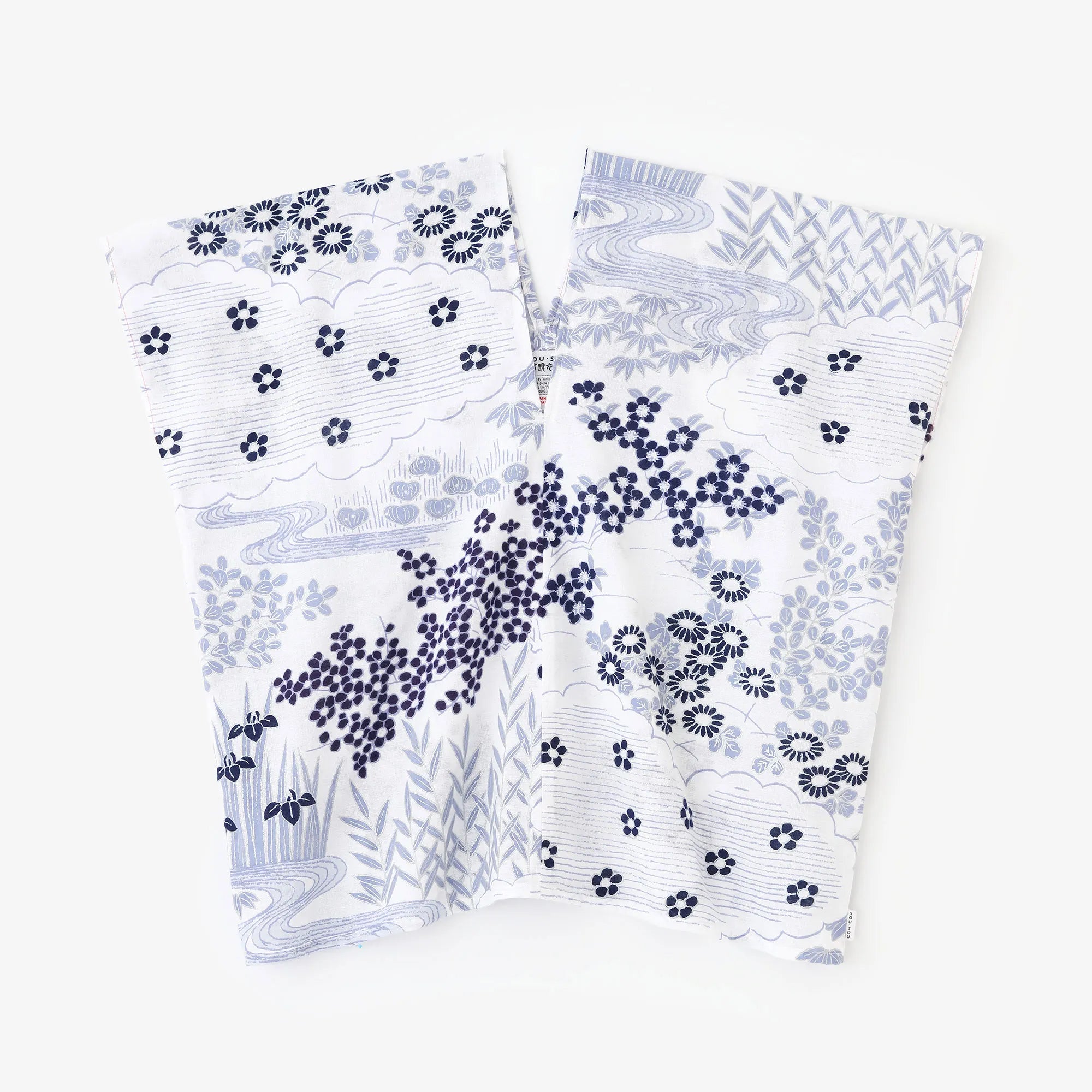 Ise Momen Texture (Bun) เสื้อผ้าสี่เหลี่ยม (Shikukui) สองชิ้น/Cool (Suzuyaka) Blue Scenery (Aogeshiki)