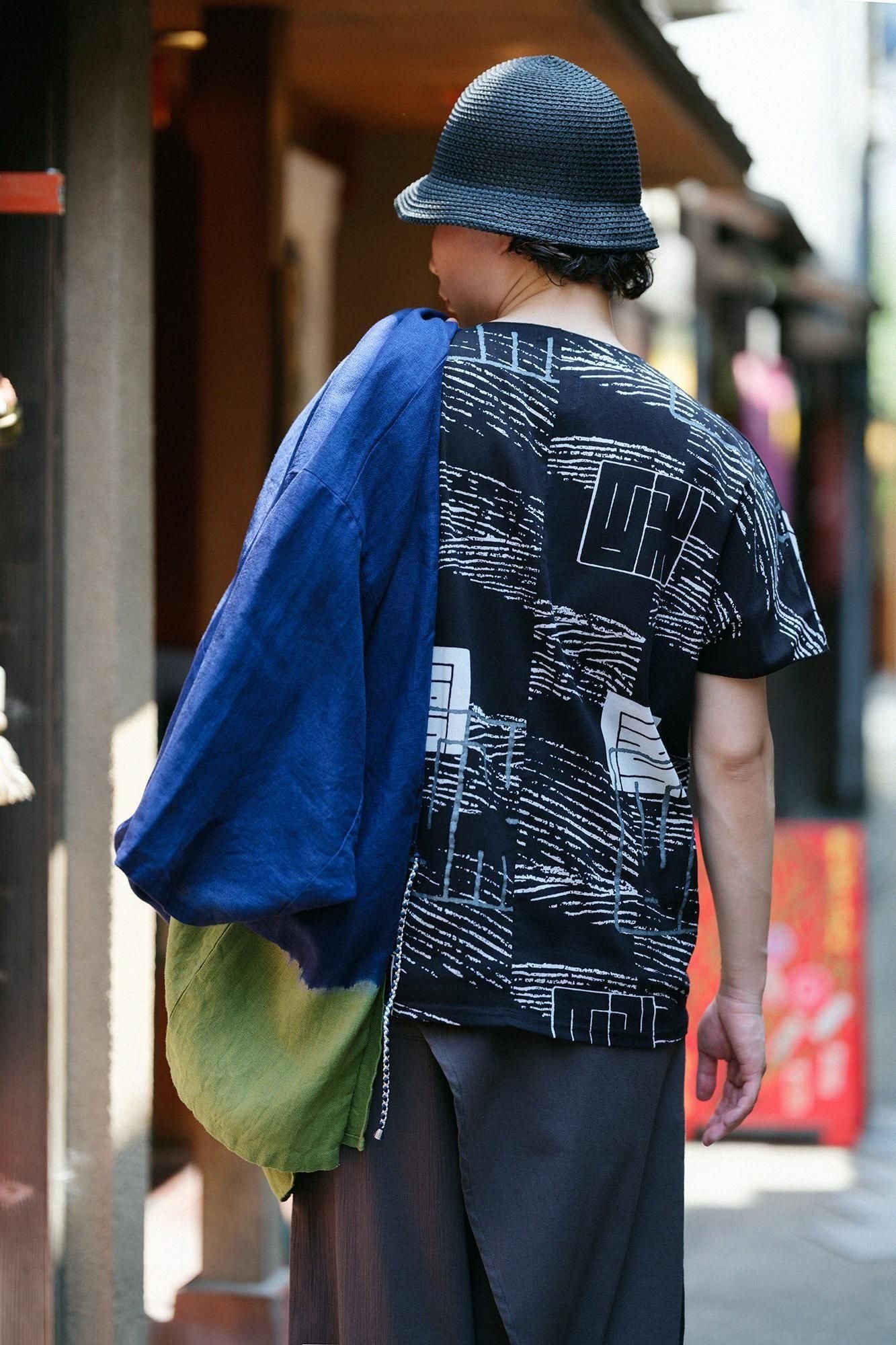 【6月23日頃発送予定】高島縮 40/40 袖なしジバン／令和の波
