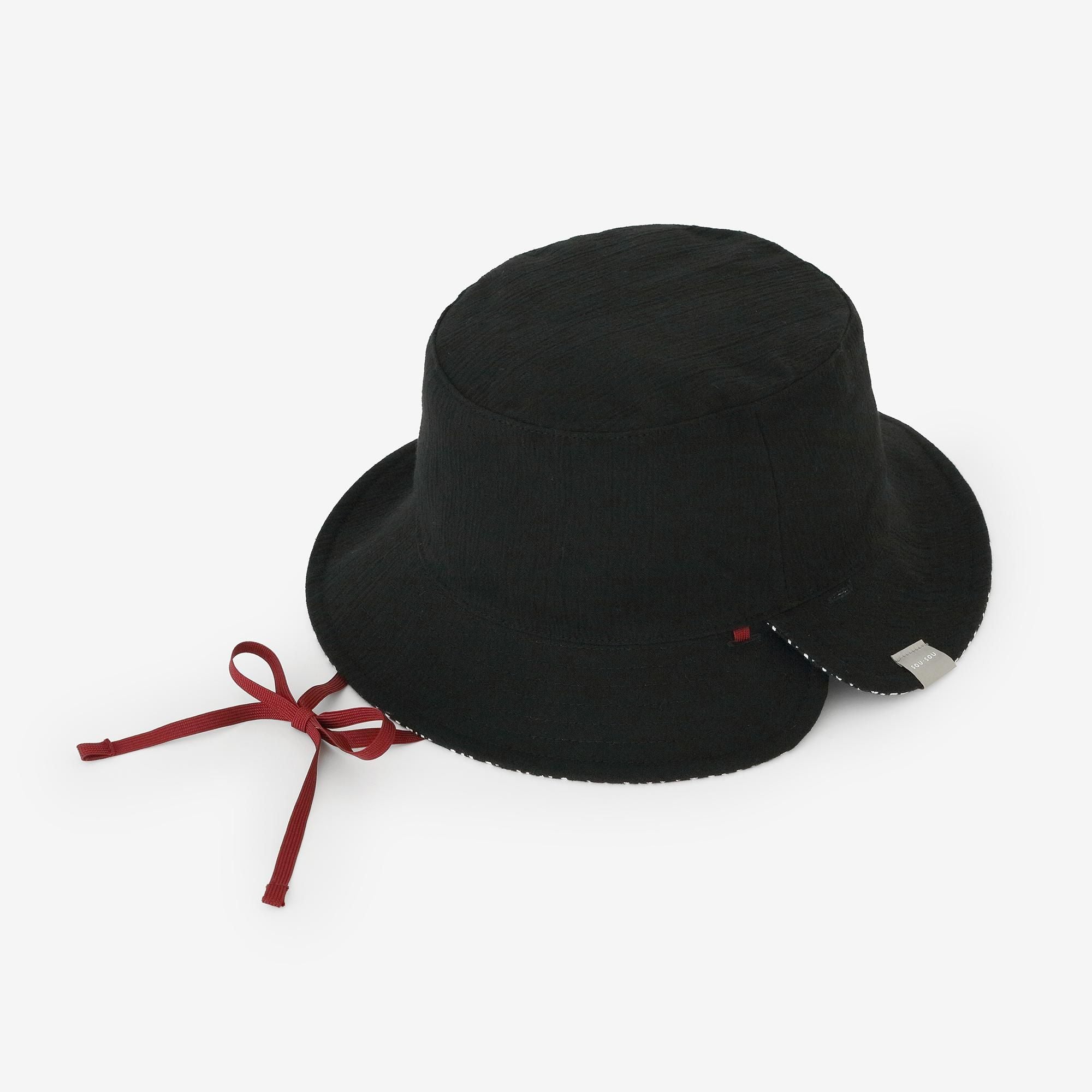 Réversible BIKE HAT 高島縮 20/20 / entre-jambe <span data-glossary-id="">sur fond noir avec mousse (sumikuro ni koke)</span> 