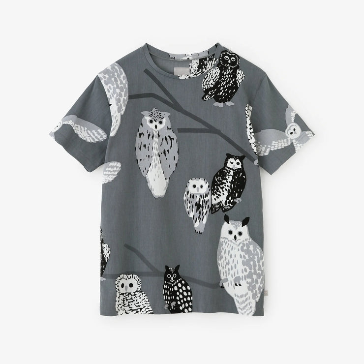 高島縮 40/40 半袖Tシャツ／ふくろう 夜長