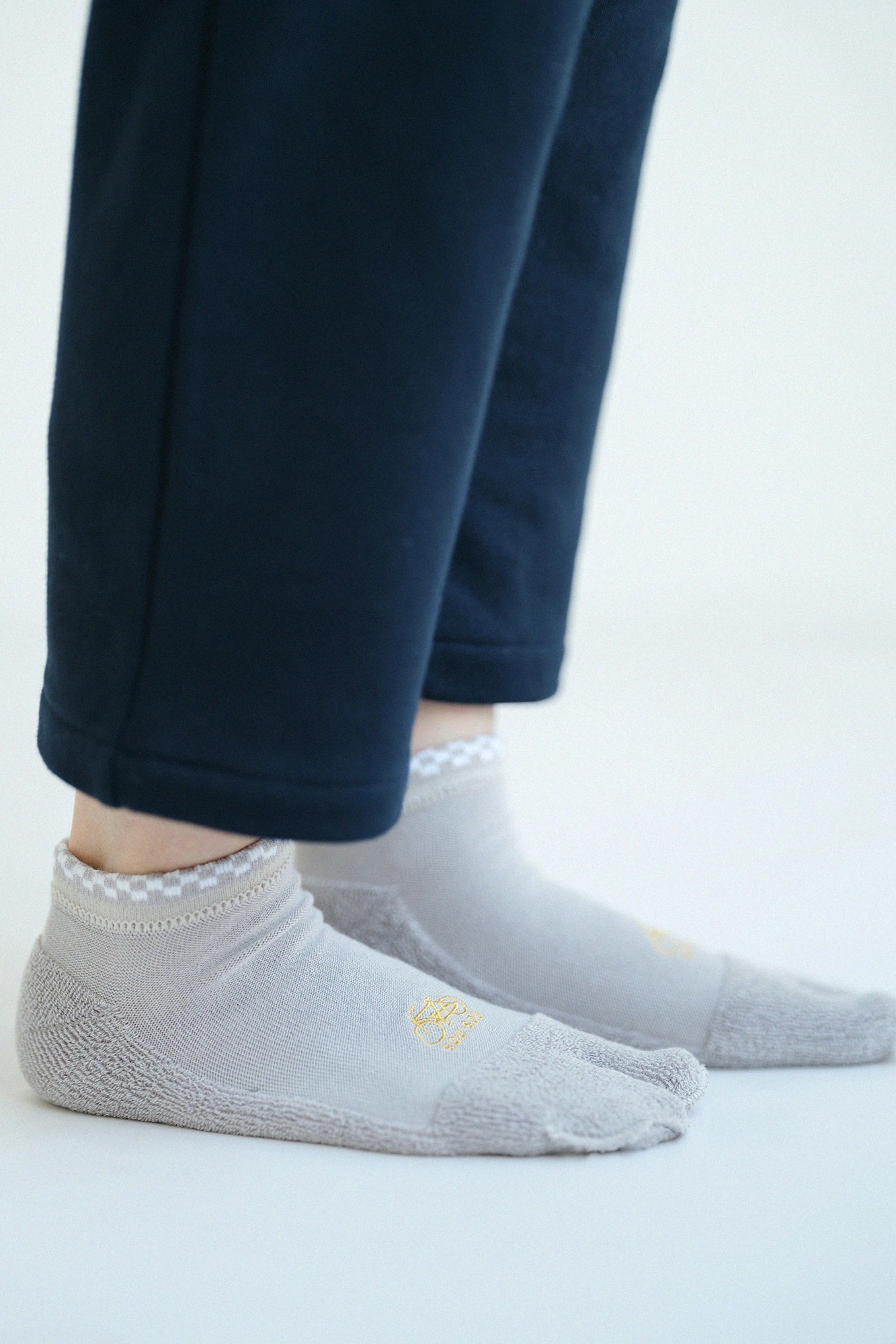 クッションパイル足袋下（踝丈）／銀鼠（ぎんねず）