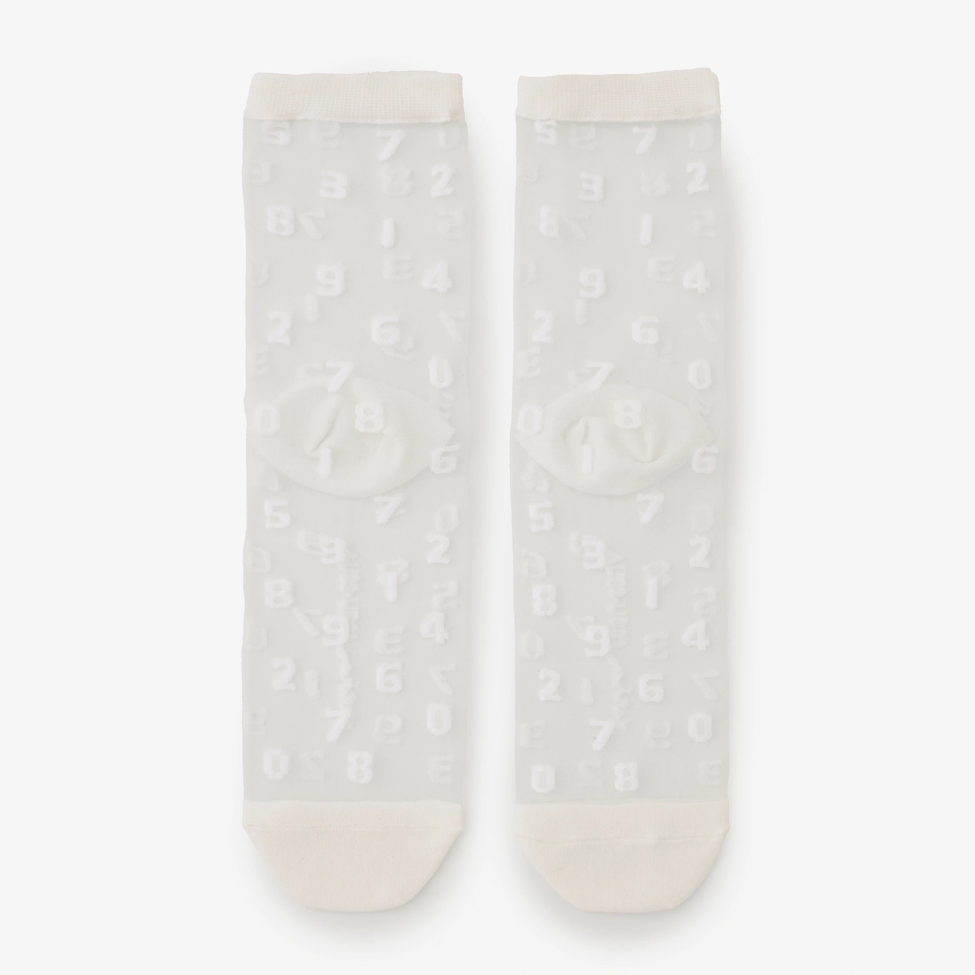 Textile Sheer Socks／SO-SU-U White