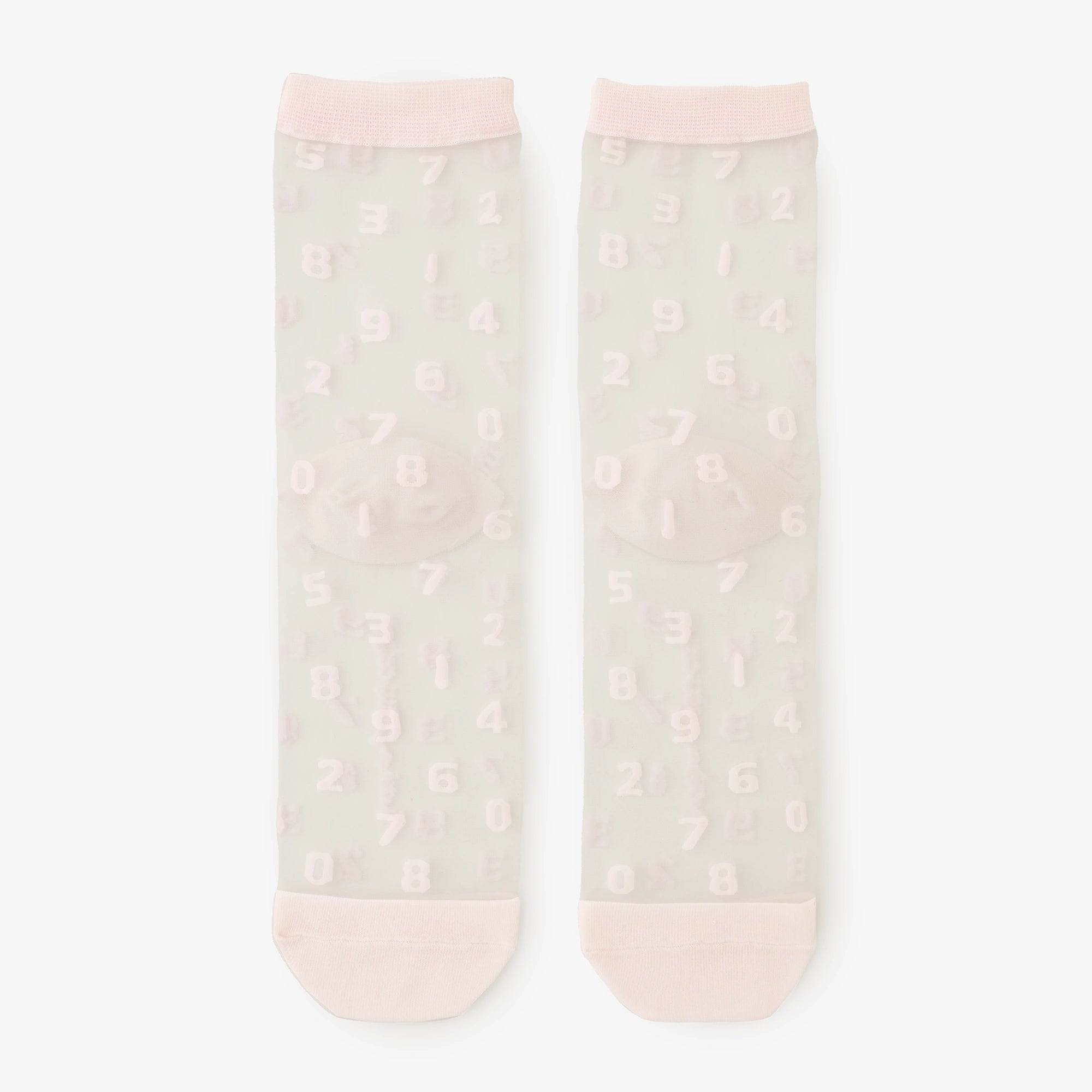 Textile Sheer Socks／SO-SU-U Baby Pink