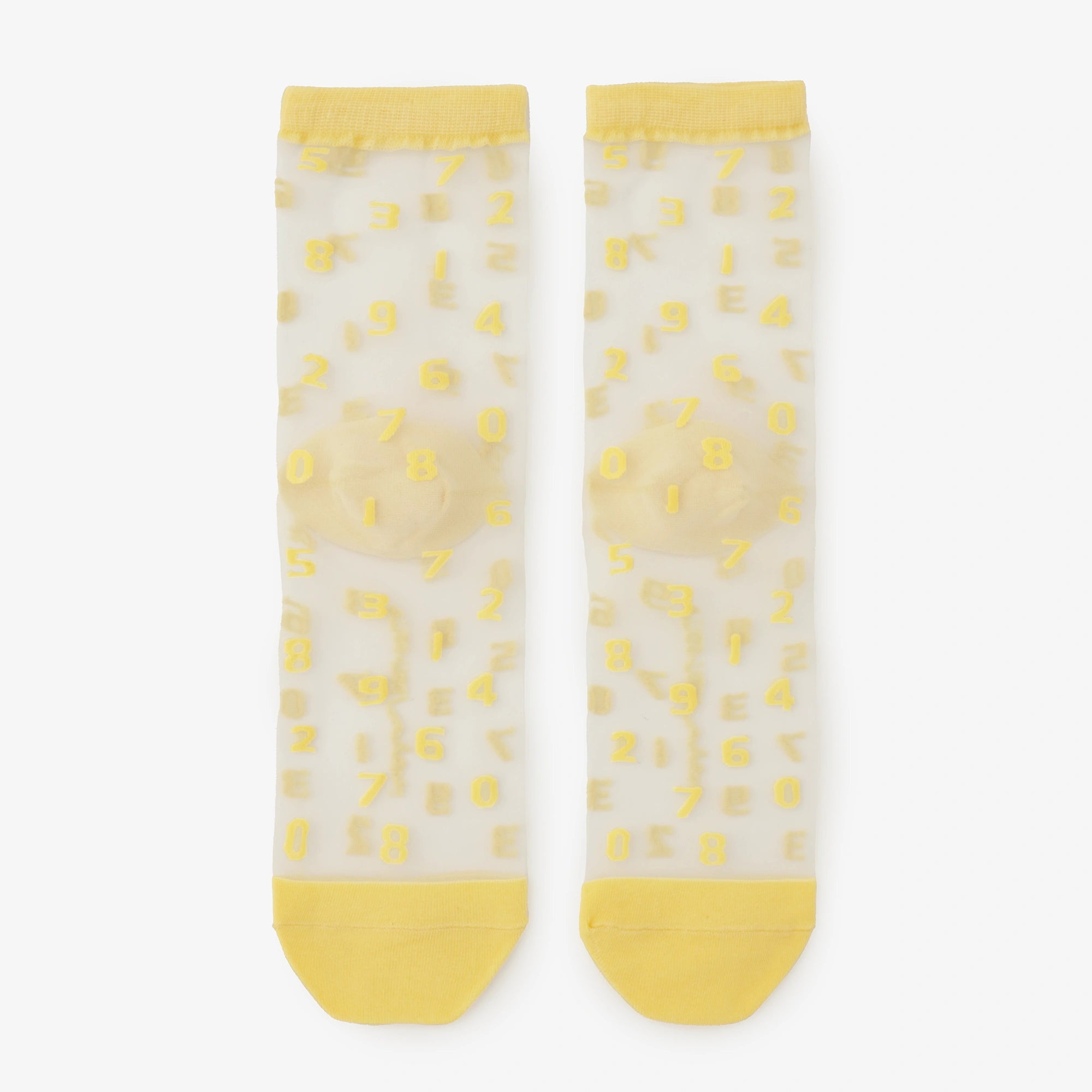 Textile Sheer Socks／SO-SU-U Lemon Cream