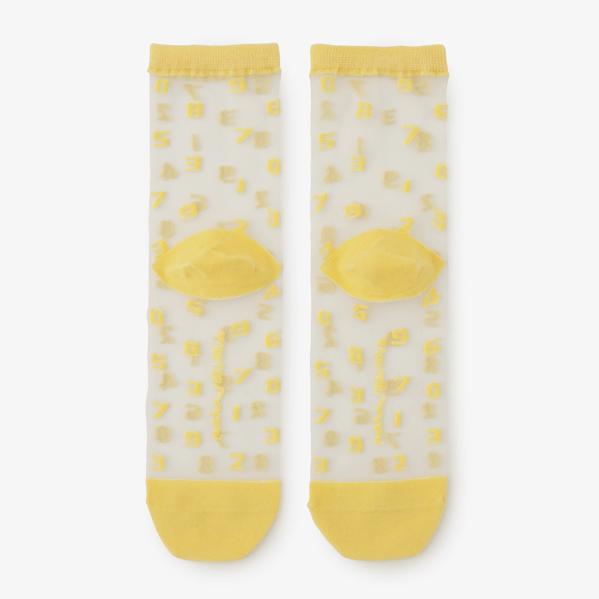 Textile Sheer Socks／SO-SU-U Lemon Cream