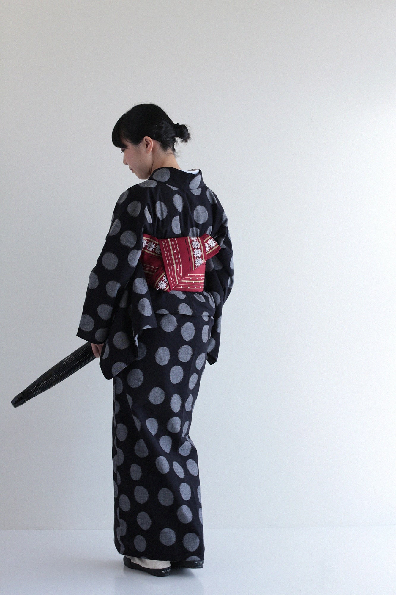 [*Par couture] Tissu Kurume Kasuri/Suigyoku couleur humide x frêne chiné