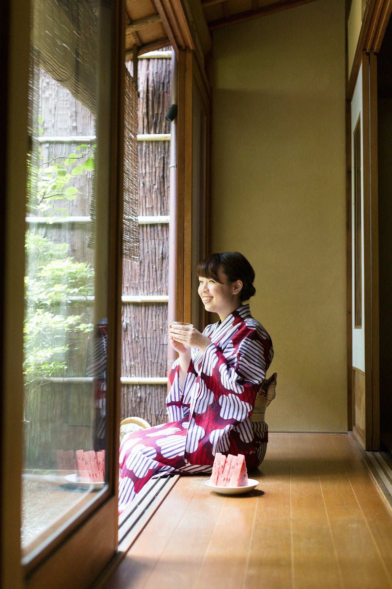 SOU・SOU×Kyoto Marubeni Yukata/Lichtfenster-Sonnenuntergang (Yubae)