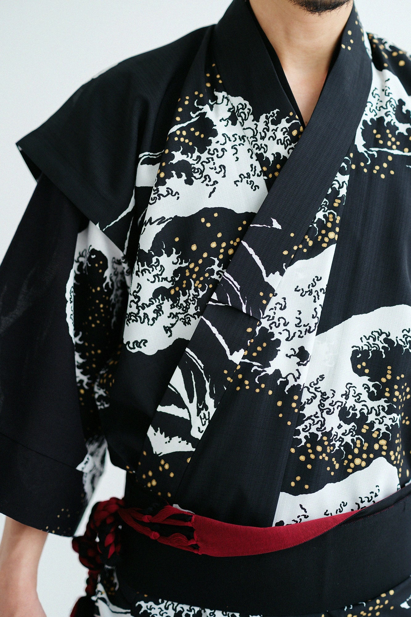 Kosugi Orimono Theo Alpha han-tsu yukata / Hokusai, Kanagawa Okinamiura, exemplaire.