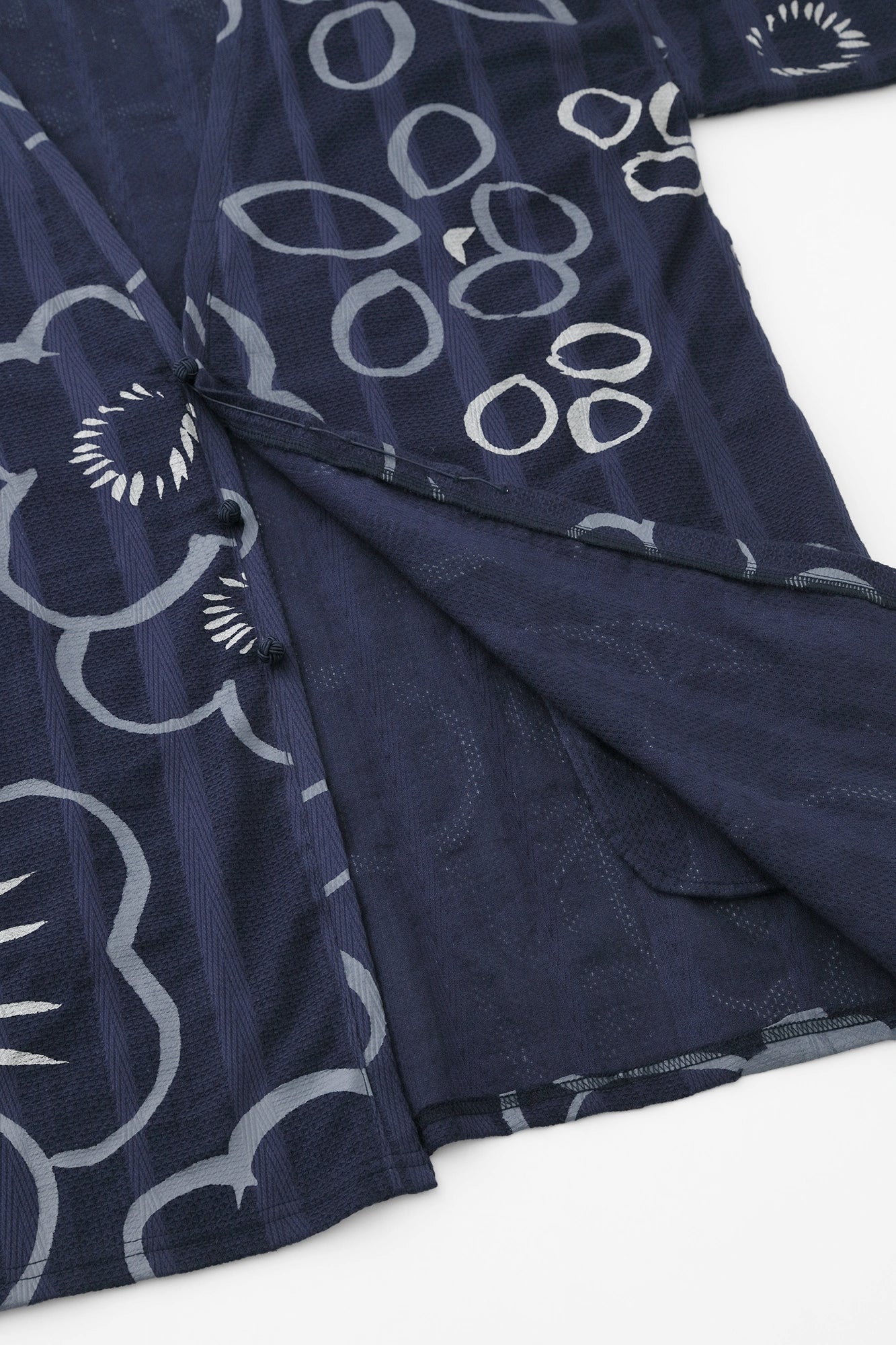 Sheer Jacquard Fubi Cardigan/Momoyama Sketch Dark Blue 