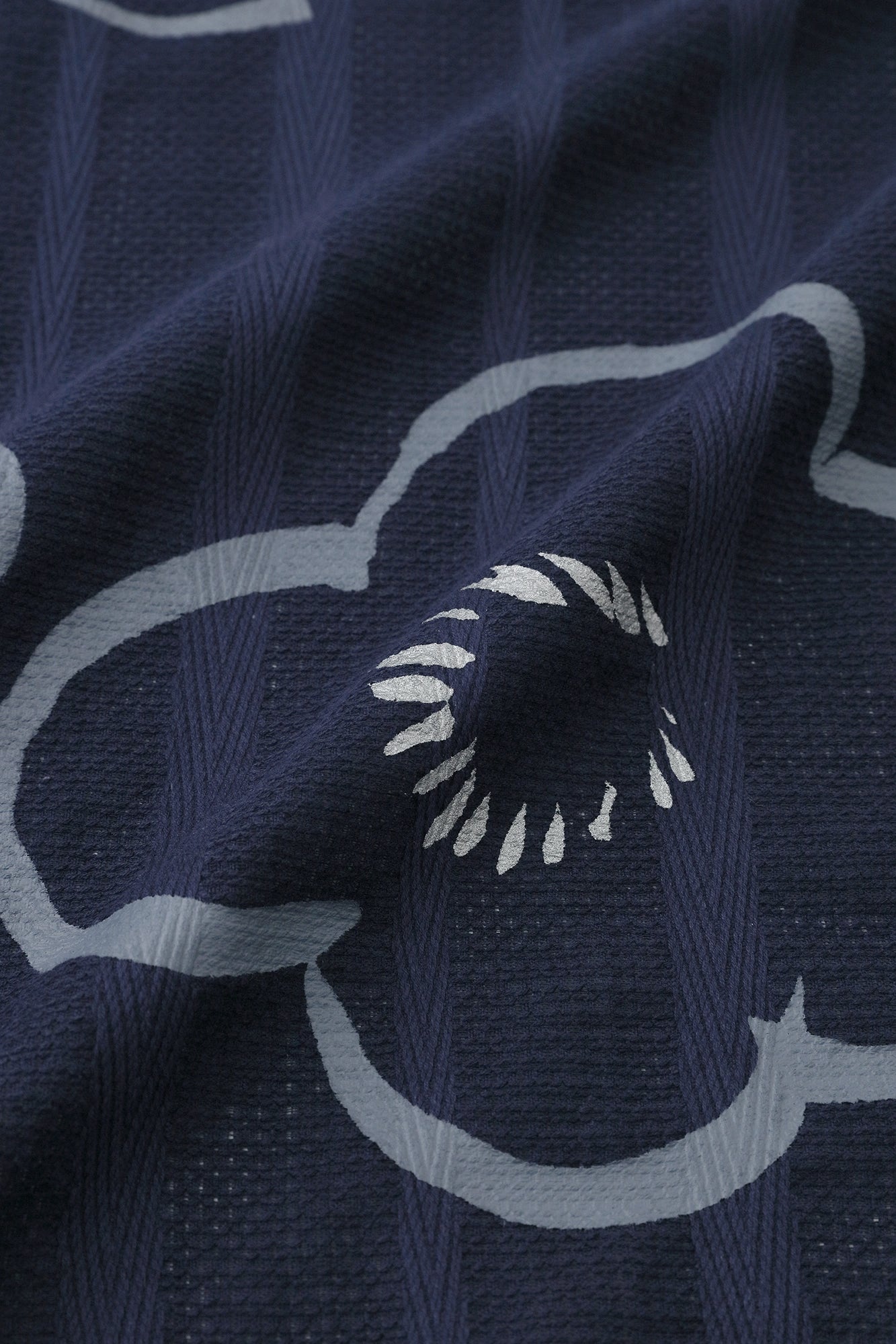 Sheer Jacquard Fubi Cardigan/Momoyama Sketch Dark Blue 