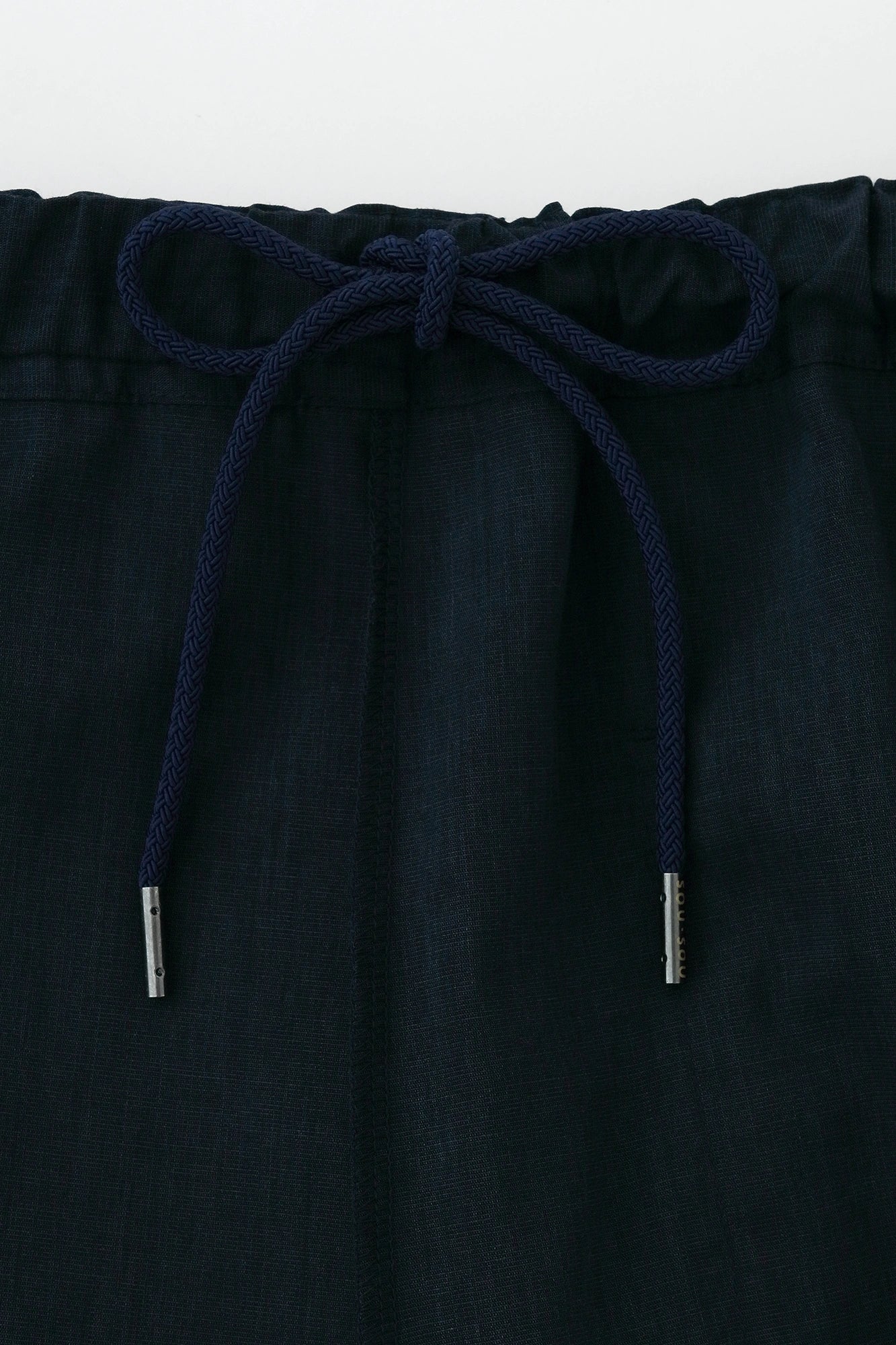 伸 麻混紡 和服褲裝／暗藍色 