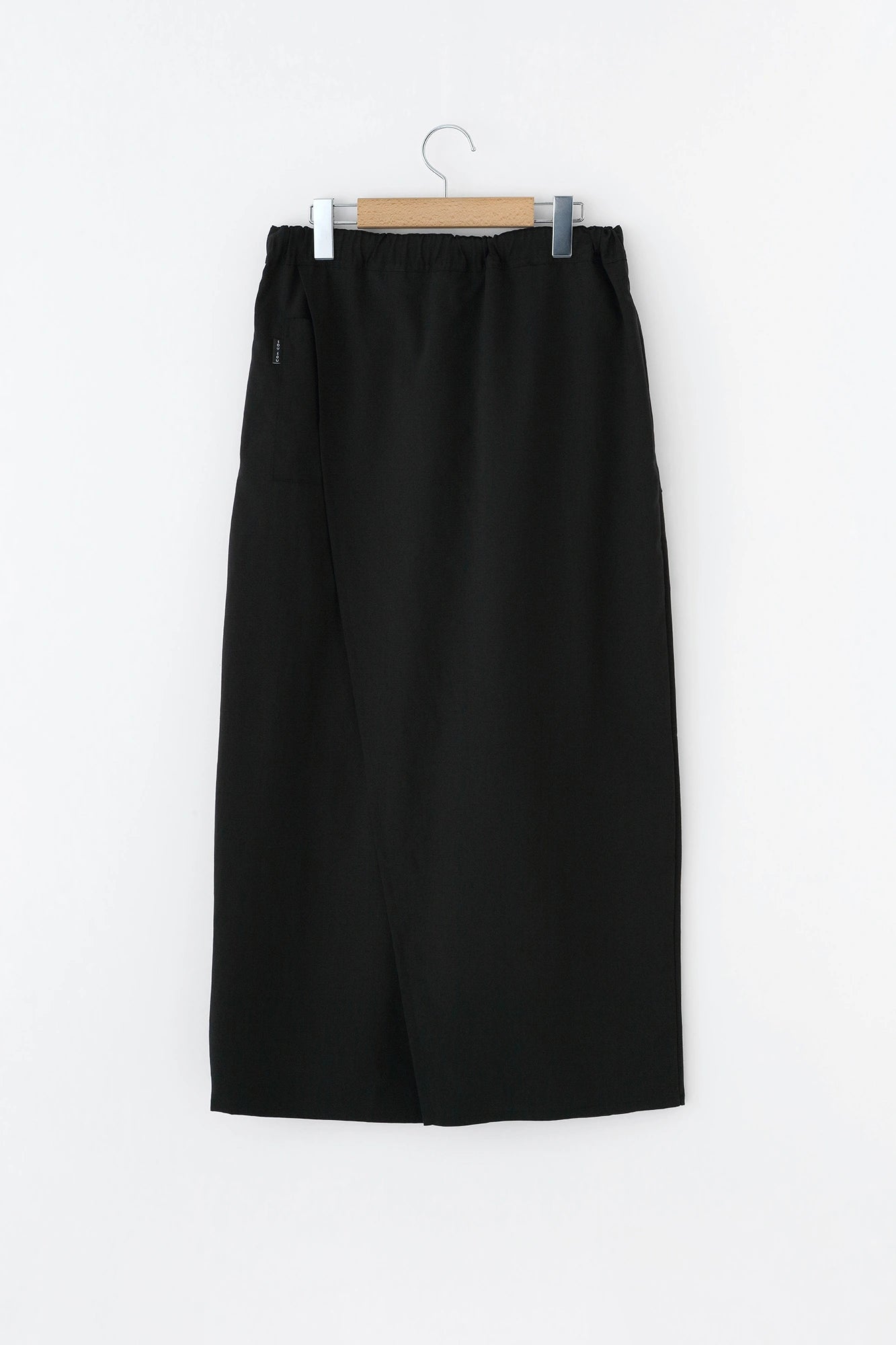 伸麻混纺和服裤装／黑色