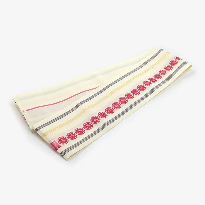 Hakata Karamushi Obi/milchig weiß