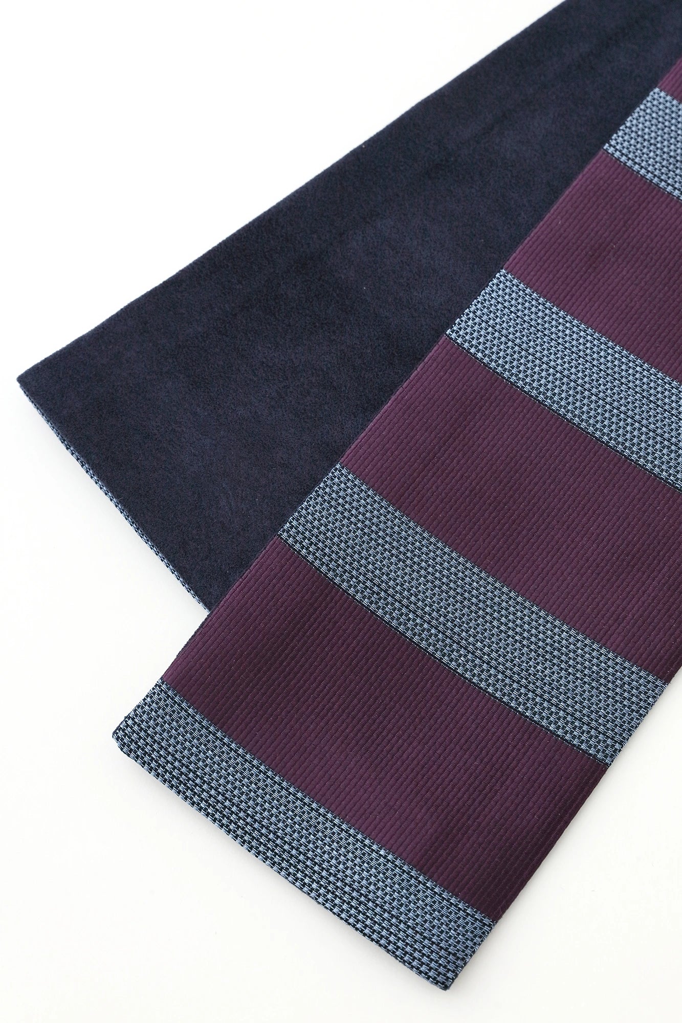 Seide x Kunstnubuk Herren-Obi/Kokimurasakikantou x Tiefes Marineblau