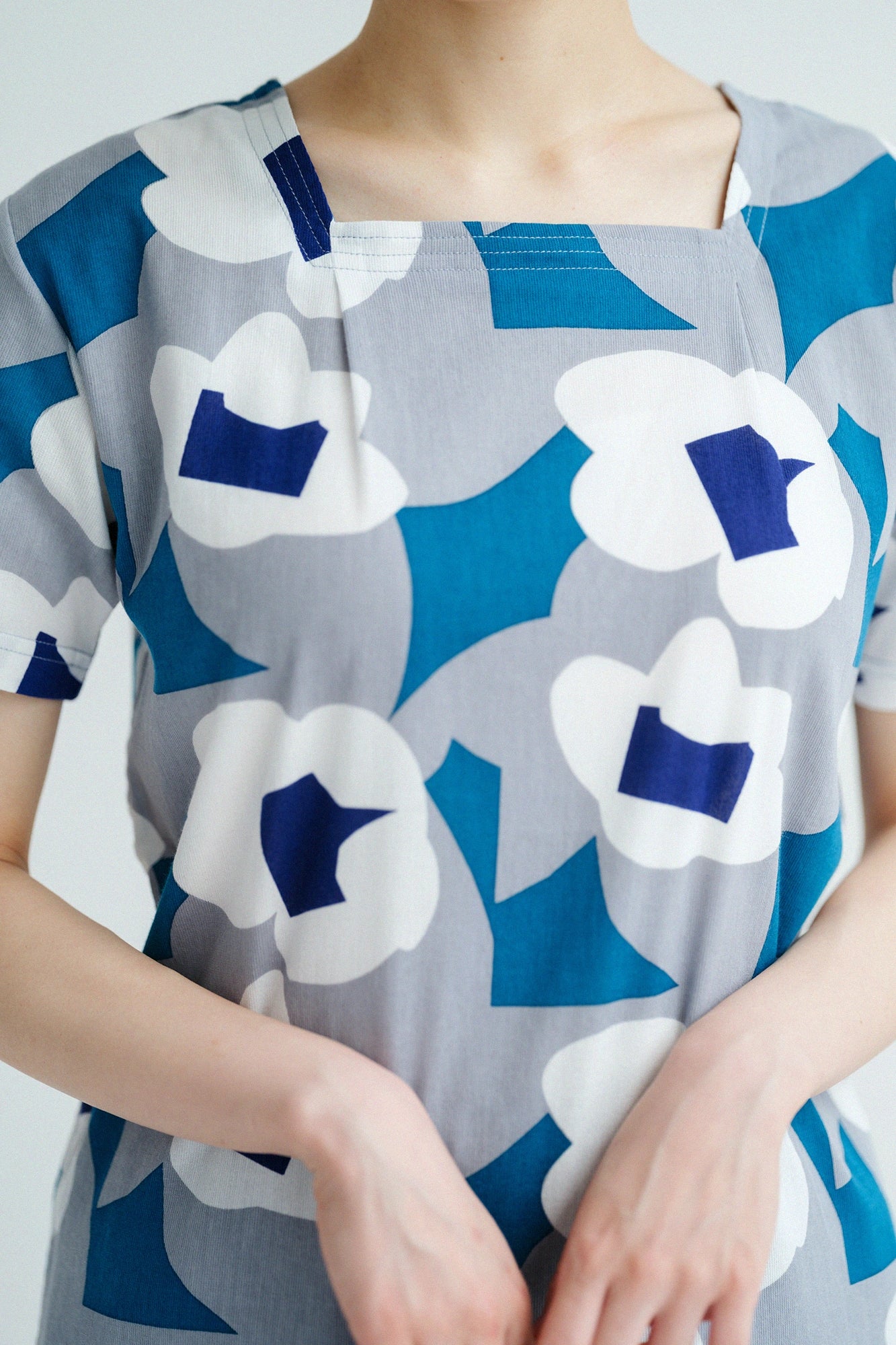 Chizimi Cotton 40/40 Square Neck Shirt Short Sleeve／Dream 