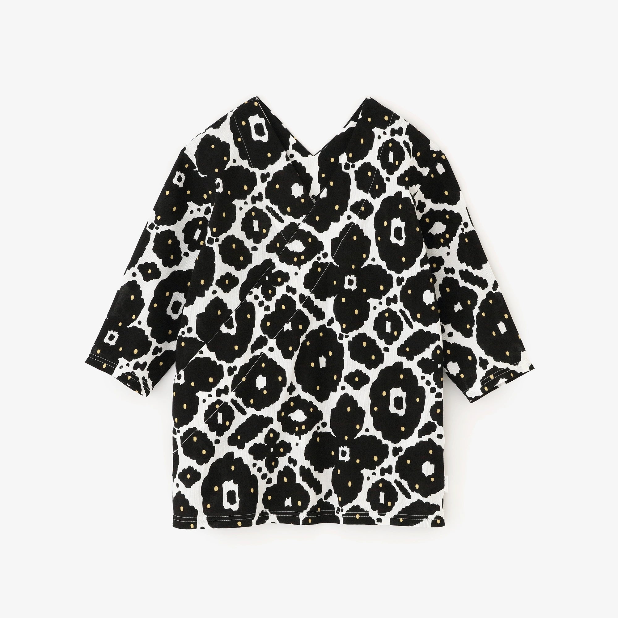 Chizimi Cotton 40/40 V-neck Shirt Elbow Length Sleeve/Fan 