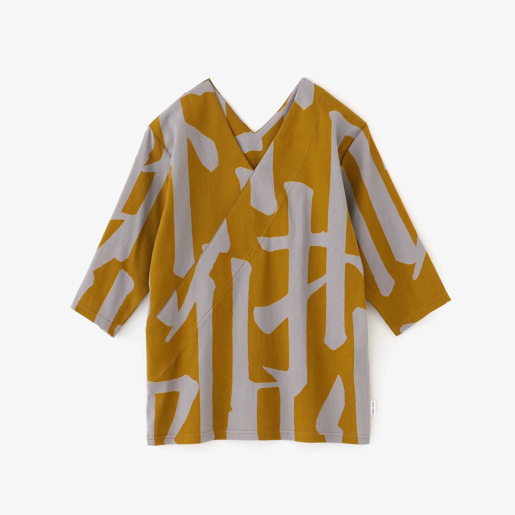 Chizimi Cotton 40/40 V-neck Shirt Elbow Length Sleeve/Fan 