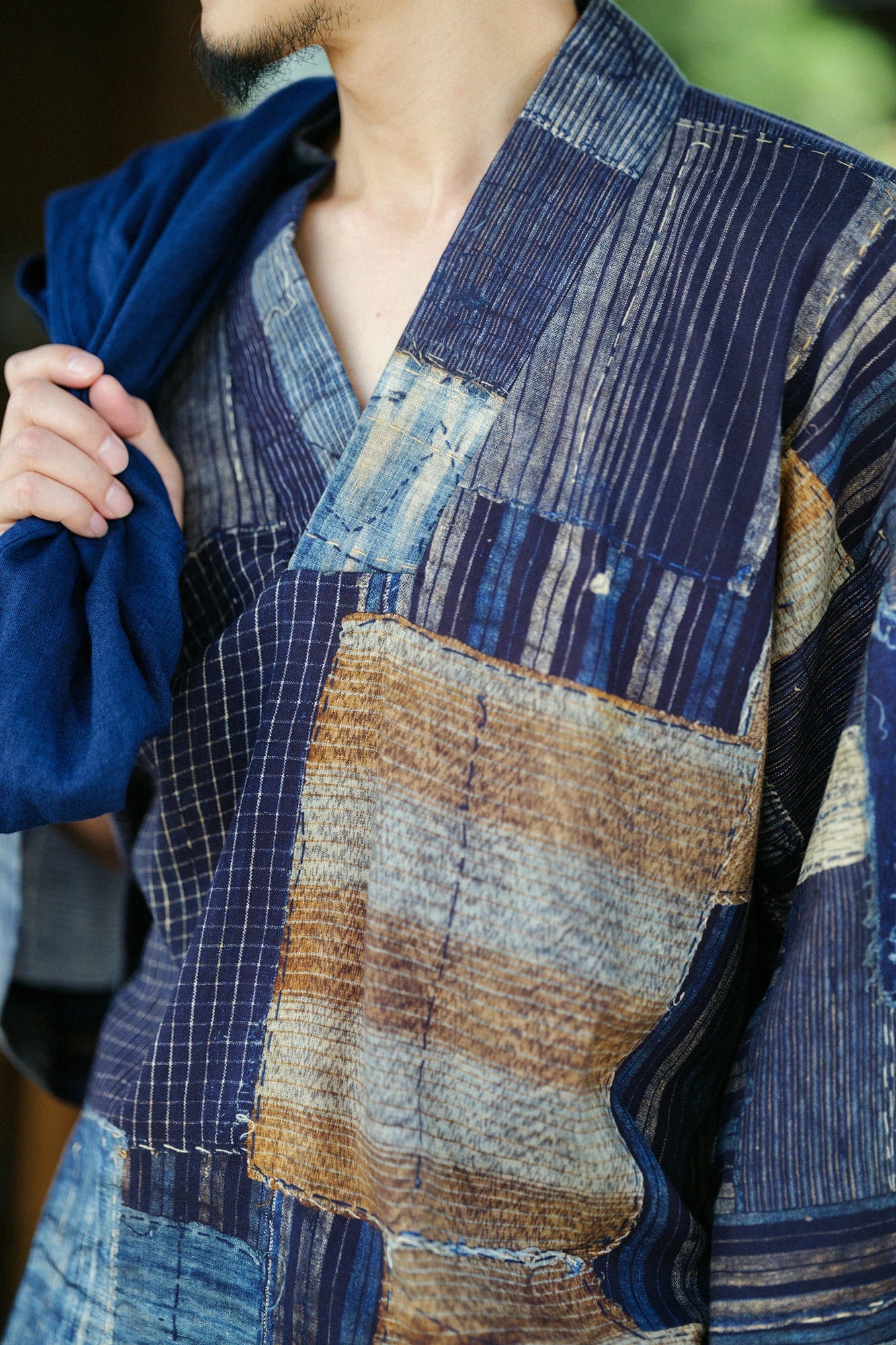 高島縮 40/40 風靡（ふうび） 上／BORO Ⅱ IJ