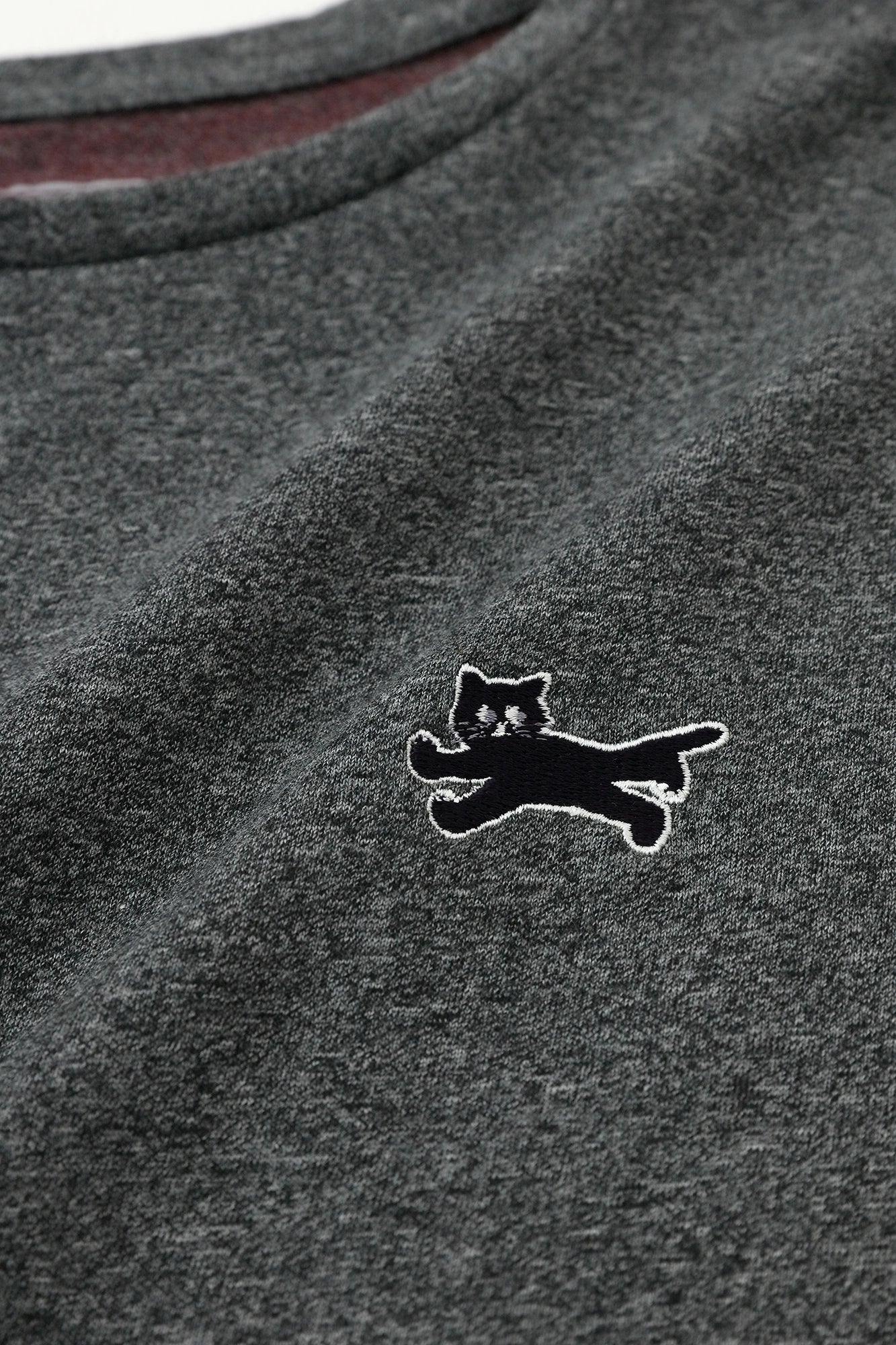 Izmir Cotton Bi-color Short-Sleeve T-Shirt/Charcoal Gray×Oxblood