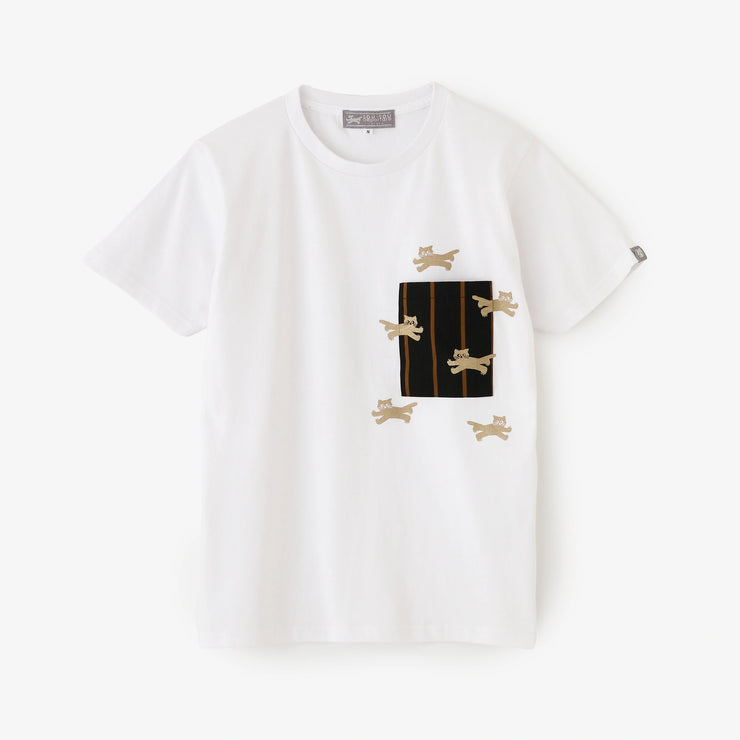 Short Sleeve Pocket T-shirt[5.0]／White×Cat Sprint