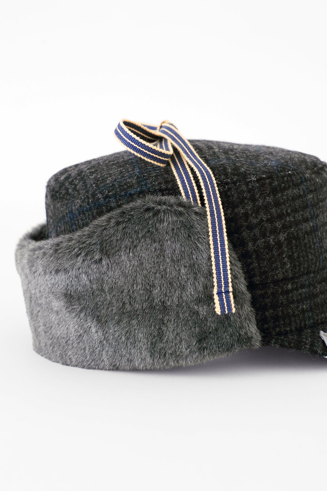 Bishu Tweed Boa BIKE CAP/Glen Check ×SO-SU-U