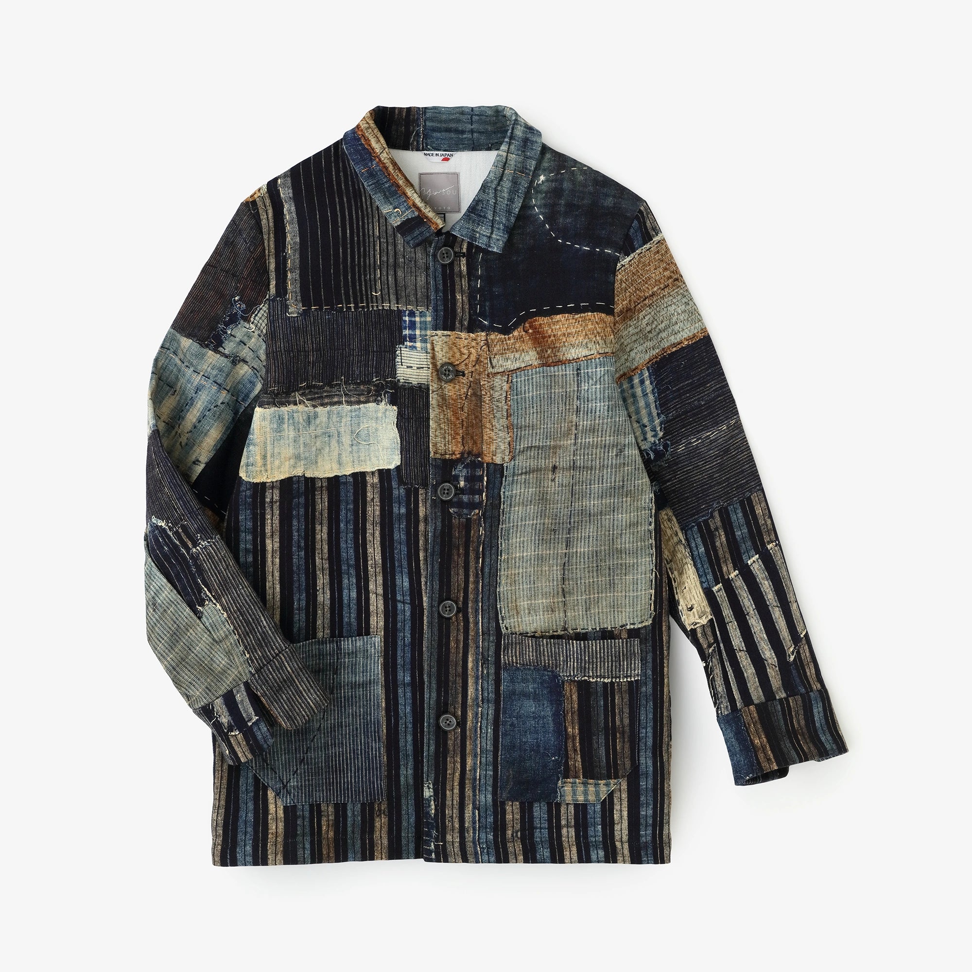 Baumwoll-Leinen-Twill-Stretchjacke mit Kragen/BORO II IJ