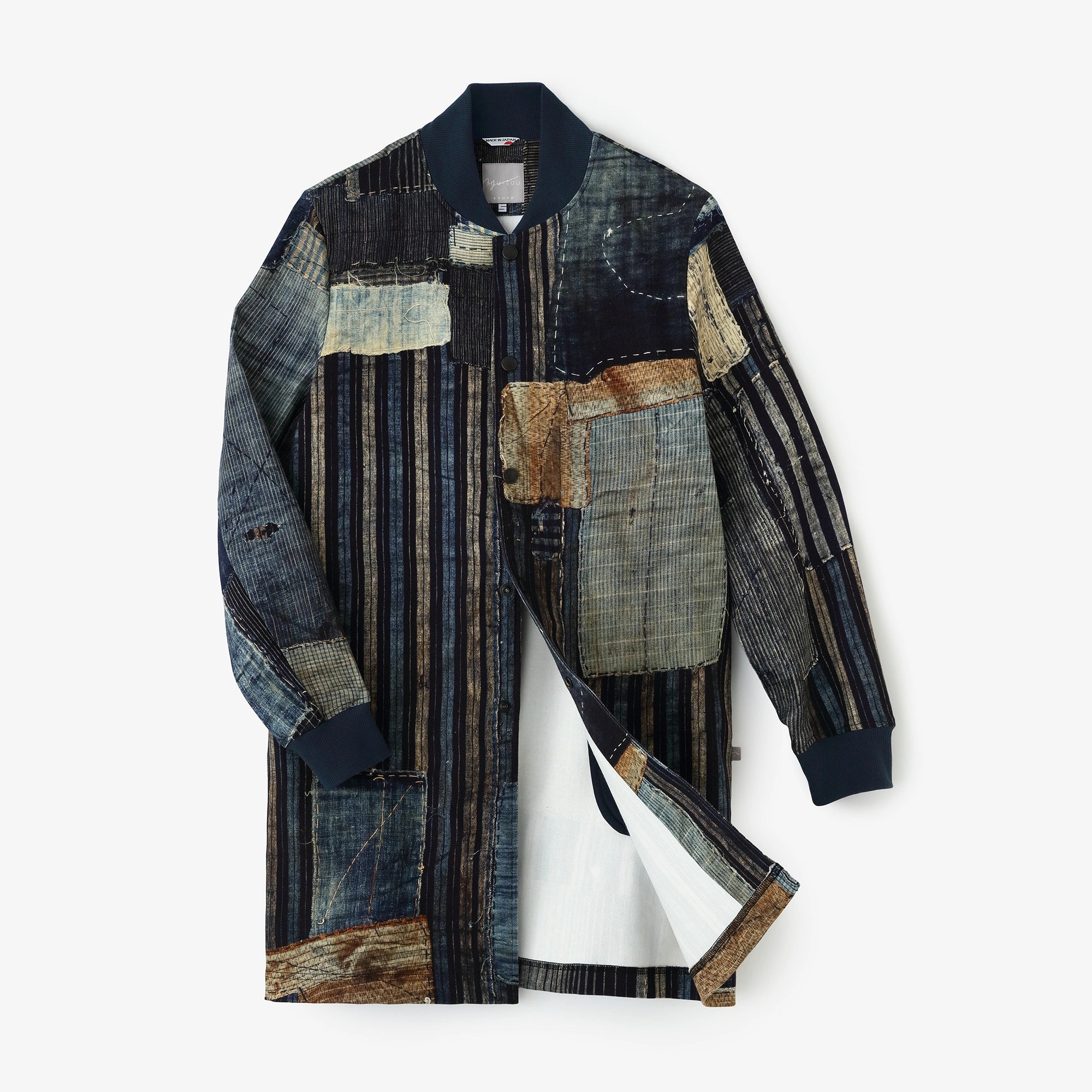 Baumwoll-Leinen-Twill-Stretch-Blouson/BORO II IJ