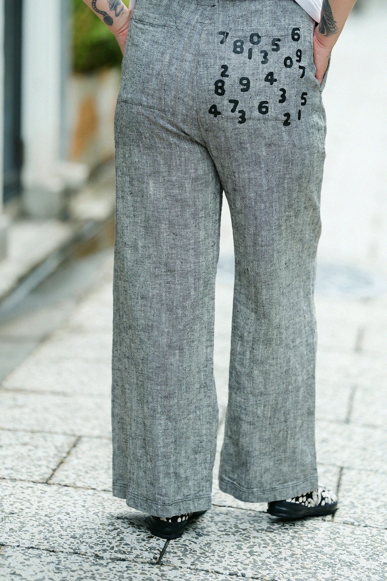 '身長：'171cm,'着用サイズ：'L,'※洗濯後寸法のものを着用',左下