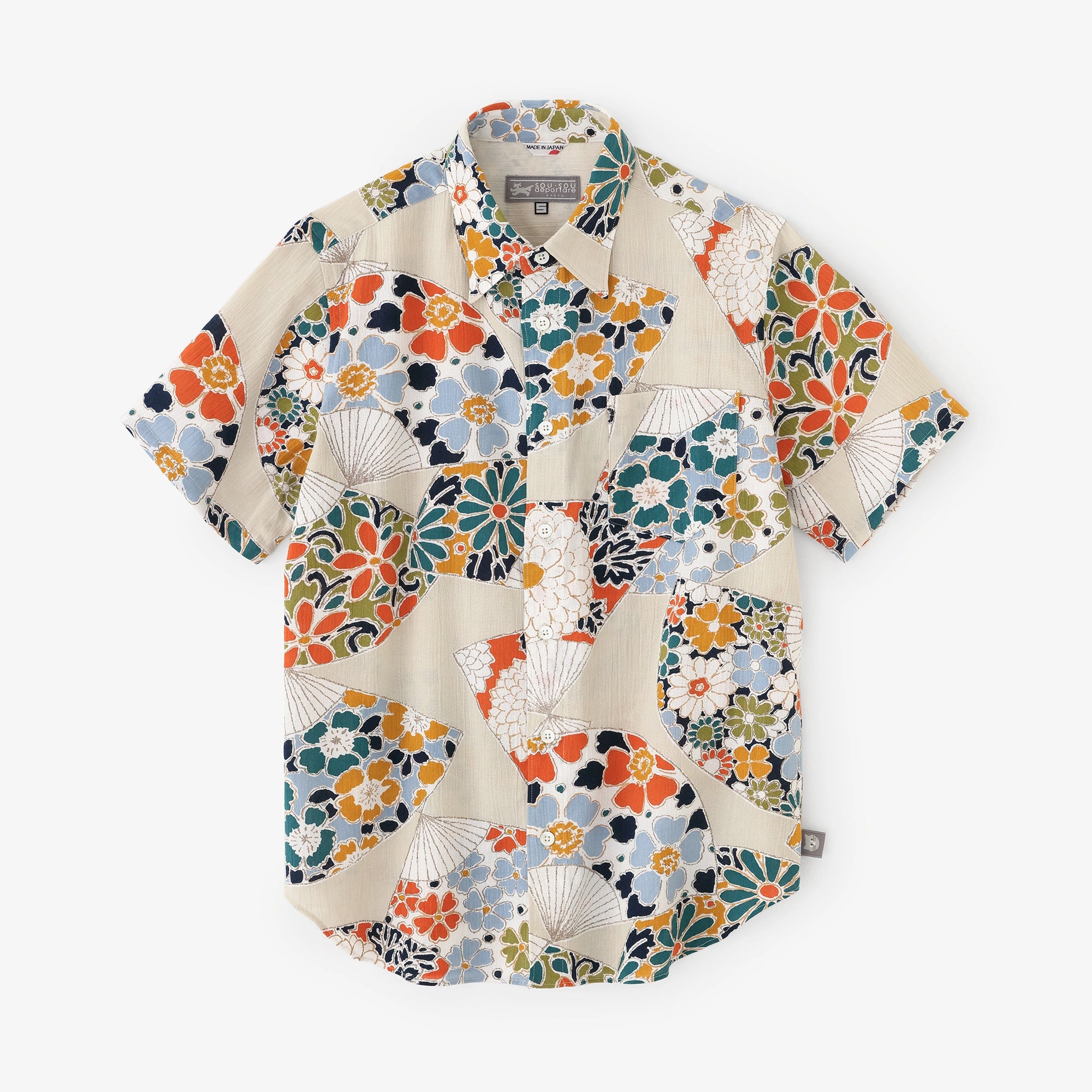 Shima Haute Isle 20/20 chemise à manches courtes / éventail (ōgi) 