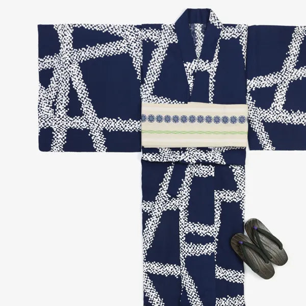 Yukata Kimono (Leinen, Washi-Papier) / Ganjikara