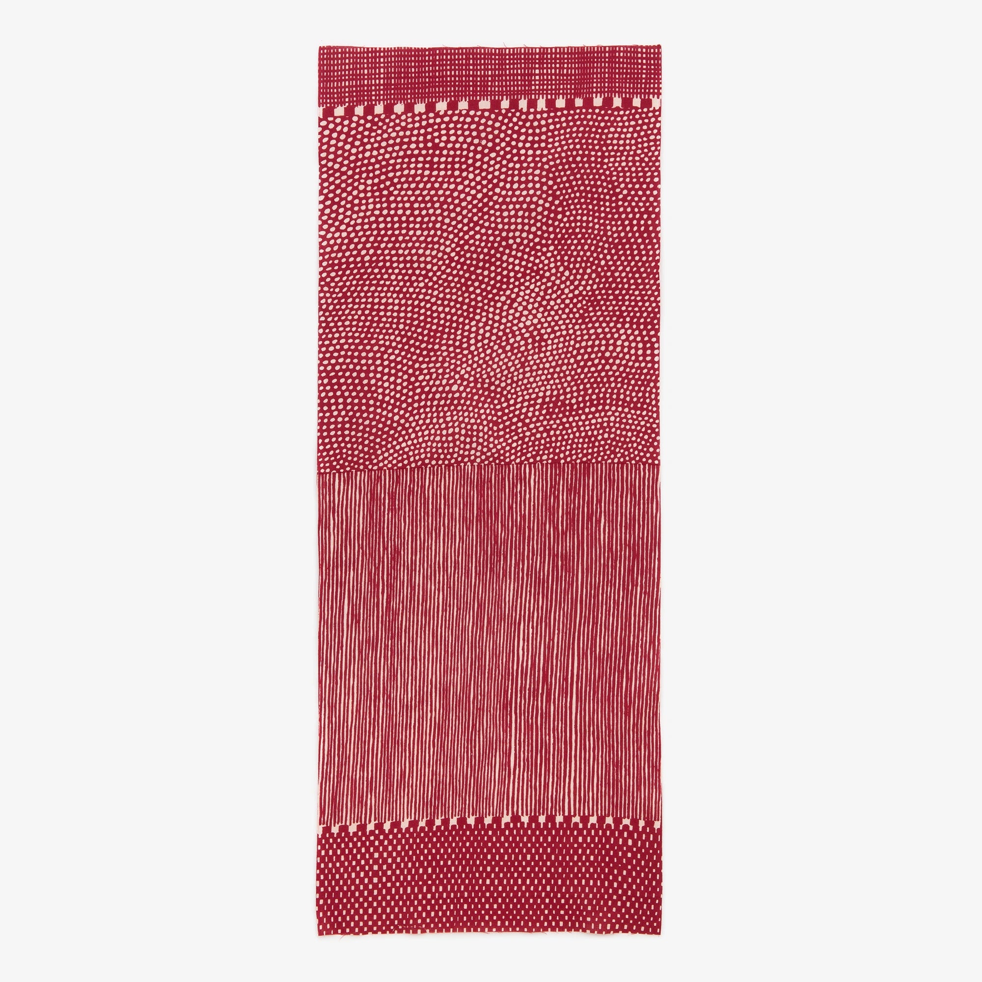 伊勢木綿 textile手ぬぐい／間（ま） 白茶（しらちゃ）×小豆(あずき)