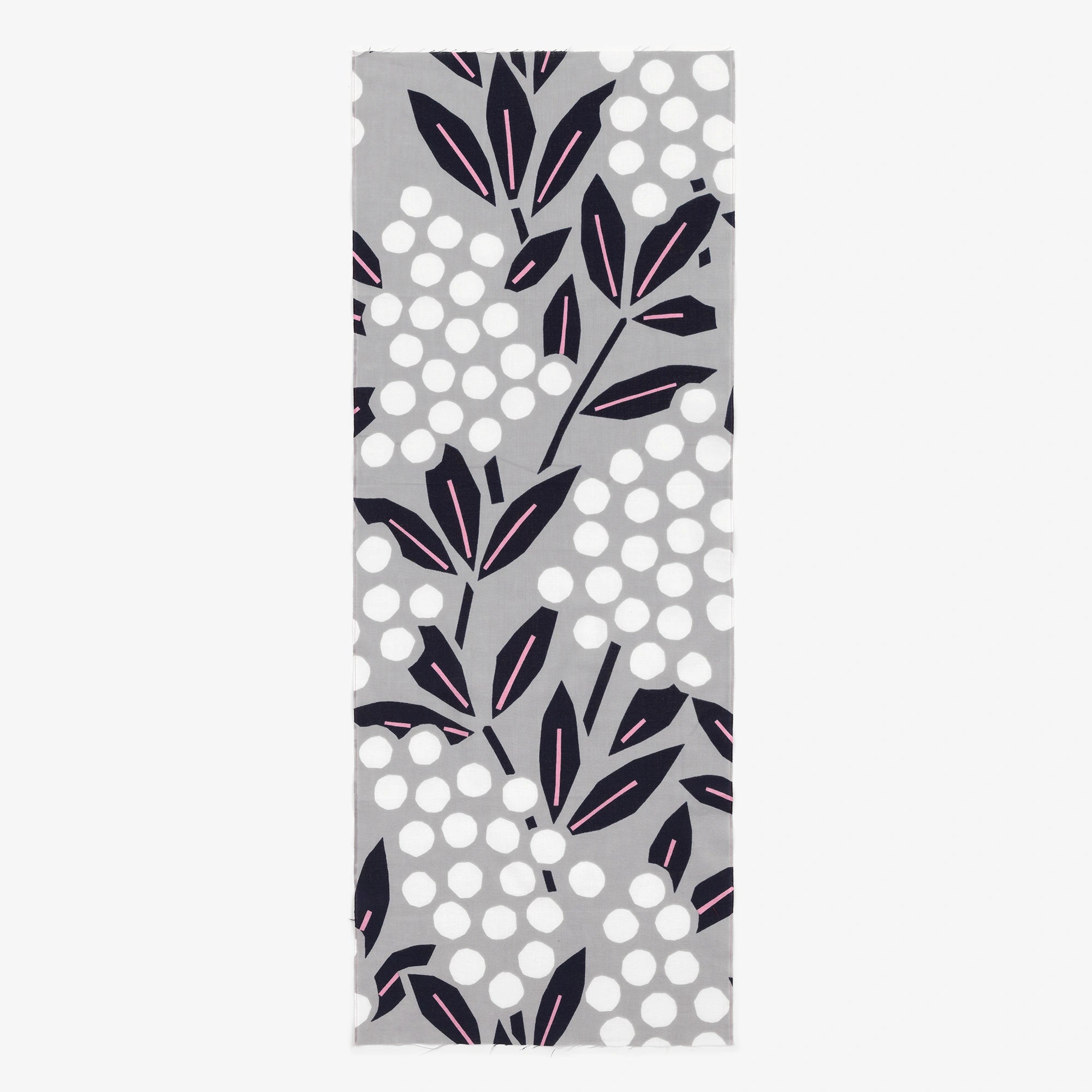 Isemomen Cotton Textile Handkerchief / Nandina Bamboo White Fruits