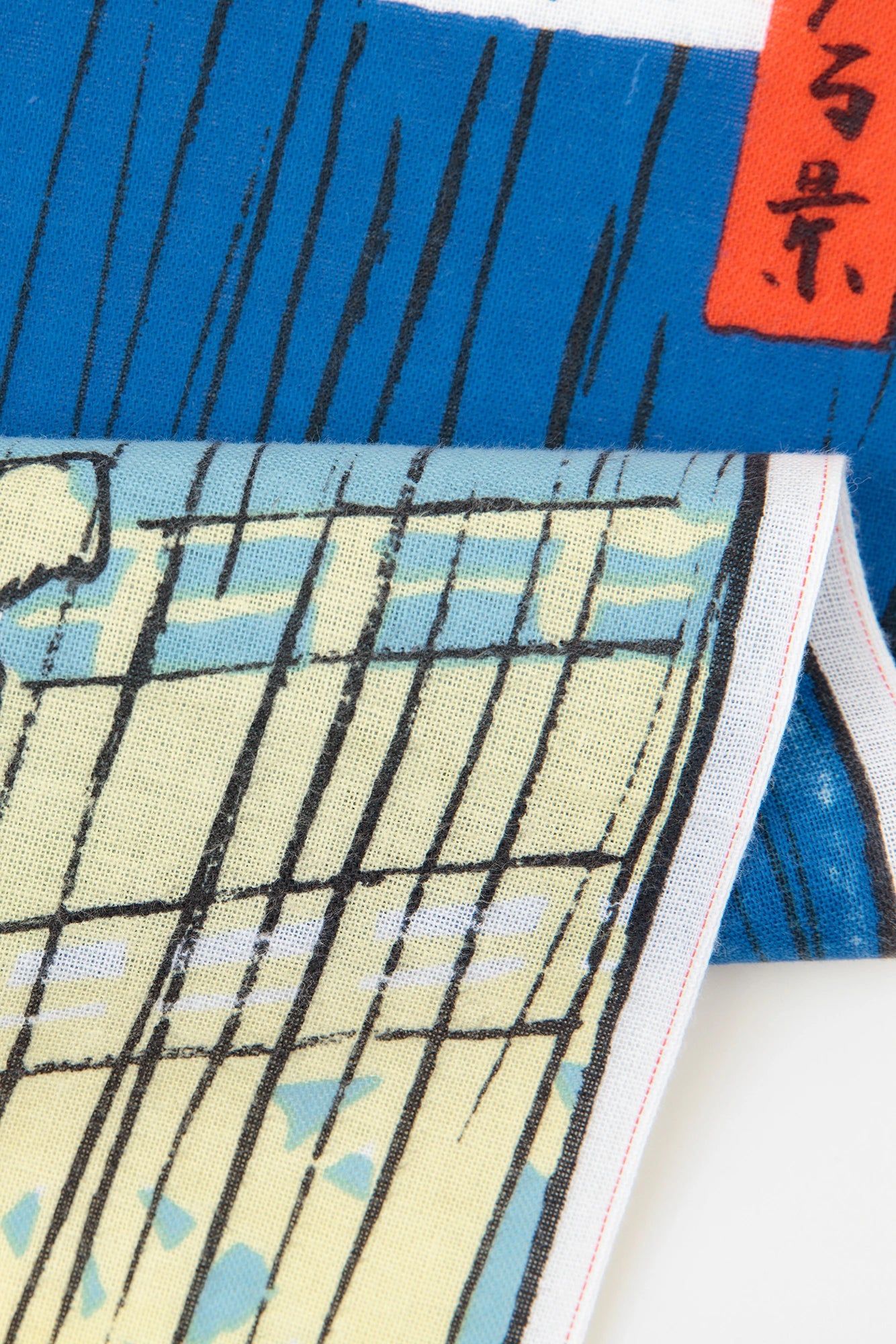 Isemomen Cotton Textile Handkerchief / Ukiyo-e
