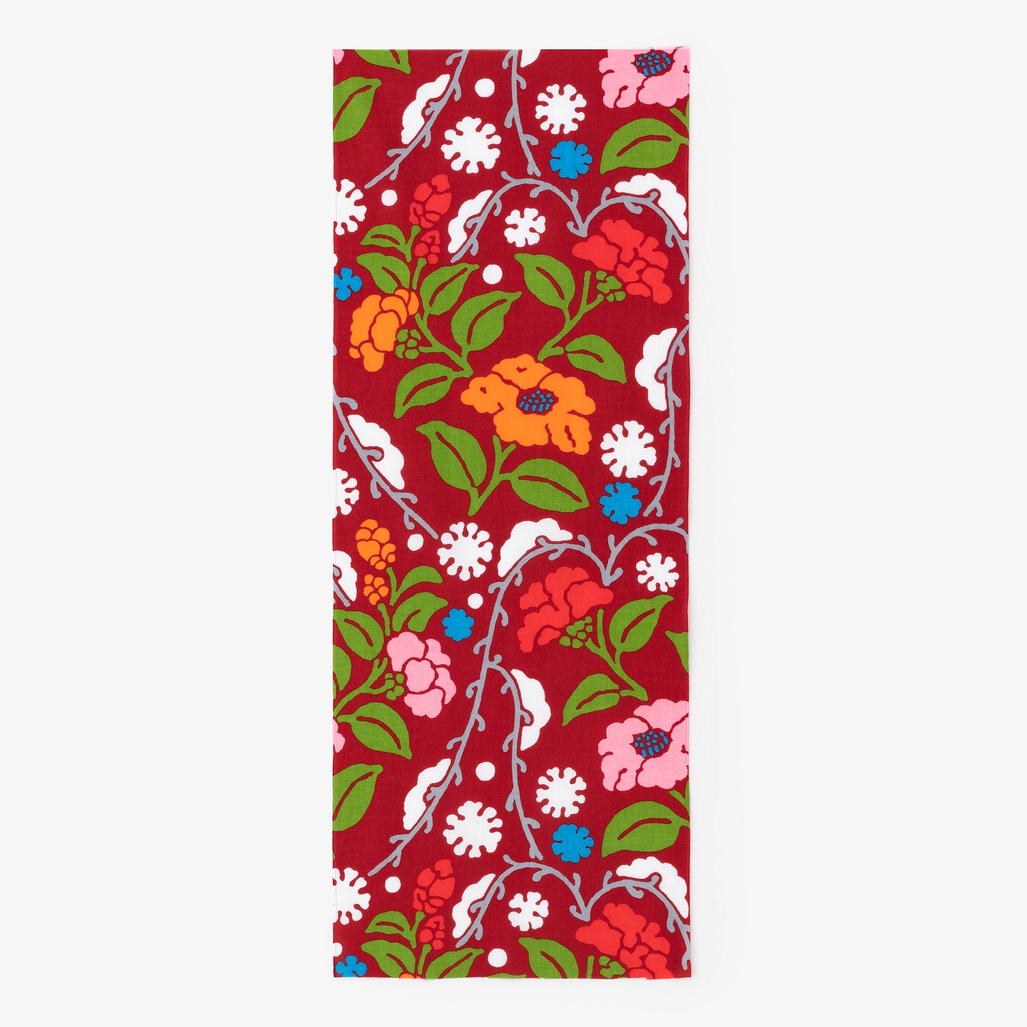 Tengui textile en coton Ise/Yukimochiyanagi ni camélia (Yukimochiyanagi ni camélia)