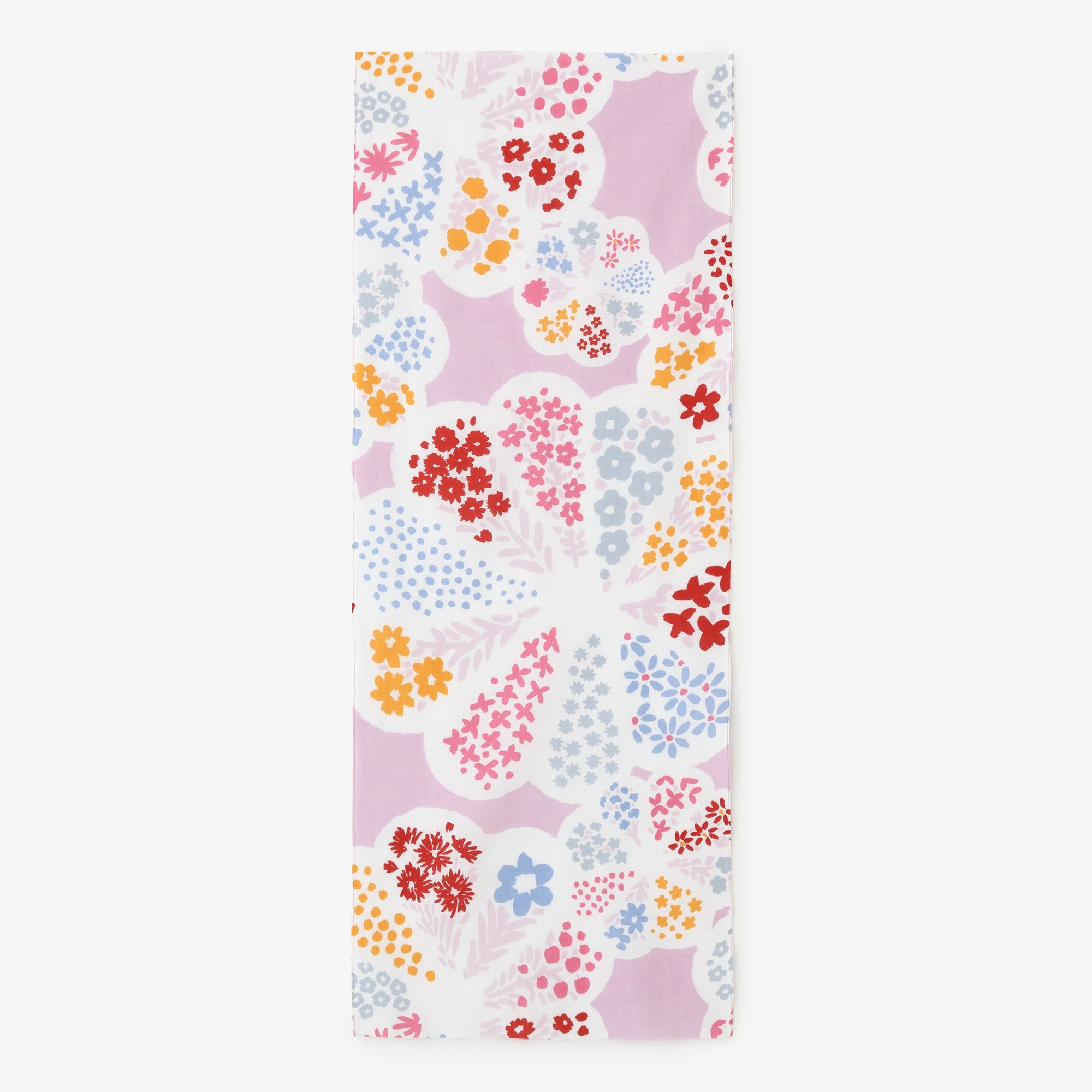 Isemomen Cotton Textile Handkerchief / Chrysanthemum Pattern Pink